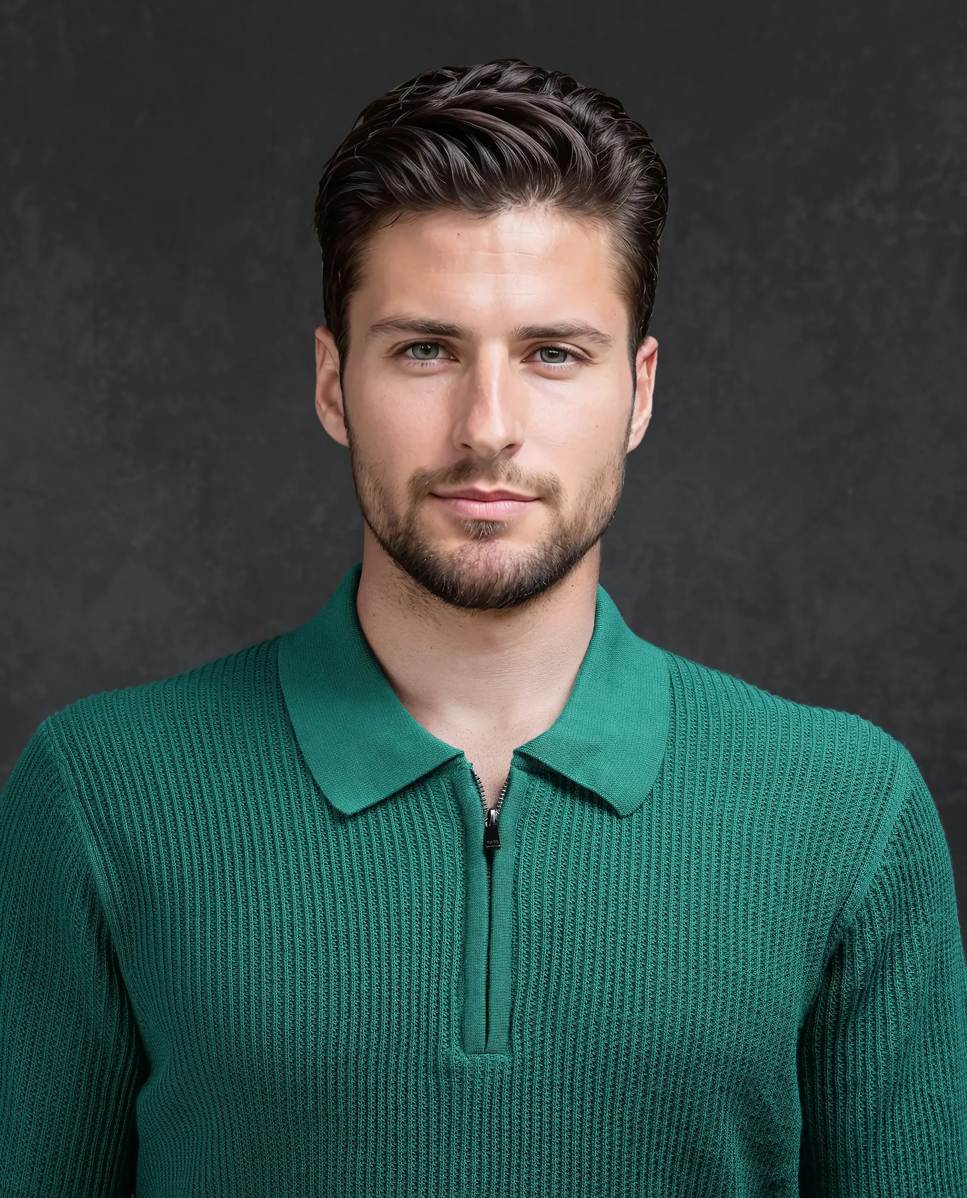Rare Rabbit Men's Tris Green Cotton Plain Regular Fit Half Sleeve Polo - Image 8