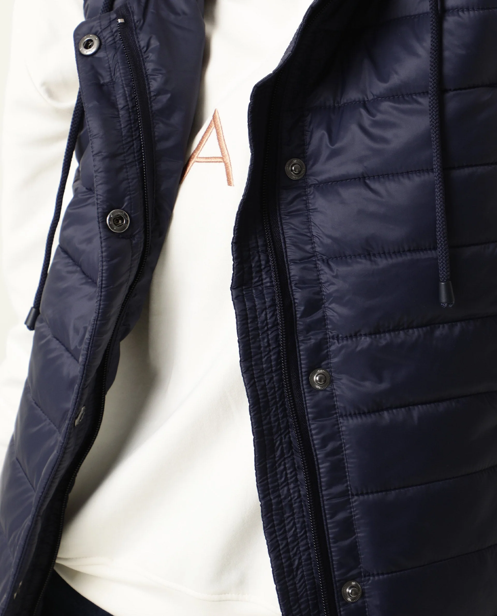 Rareism Women's Troop Navy Hooded Plain Sleeveless Regular Fit Jacket - Image 5
