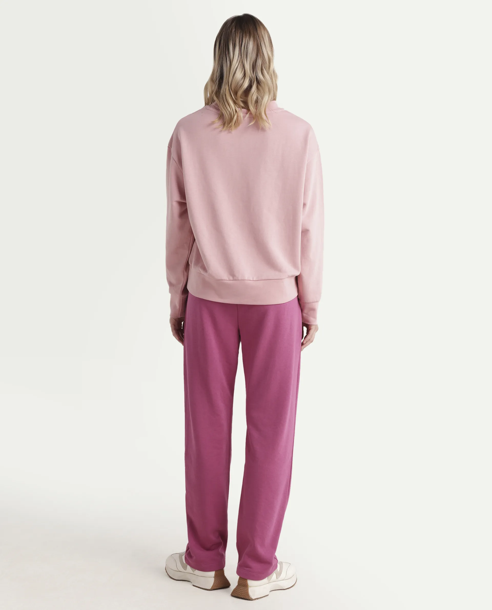 Rareism Women's Trunky Dark Pink Cotton Blend Plain Ankle Length Straight Fit Track Pant - Image 7