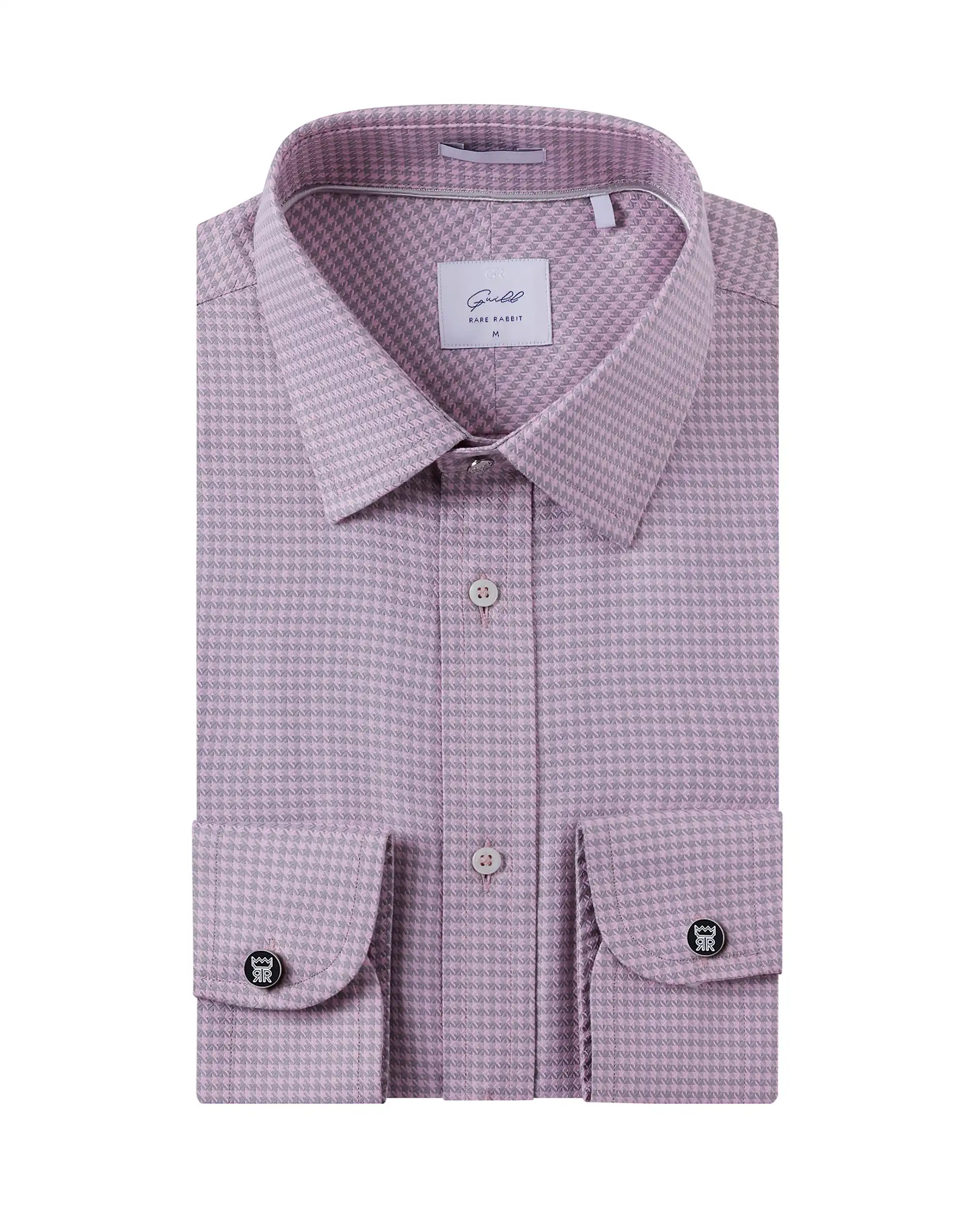 Rare Rabbit Men's Tucky Light Pink Cotton Striped Print Regular Fit Full Sleeve Collared Shirt - Image 2
