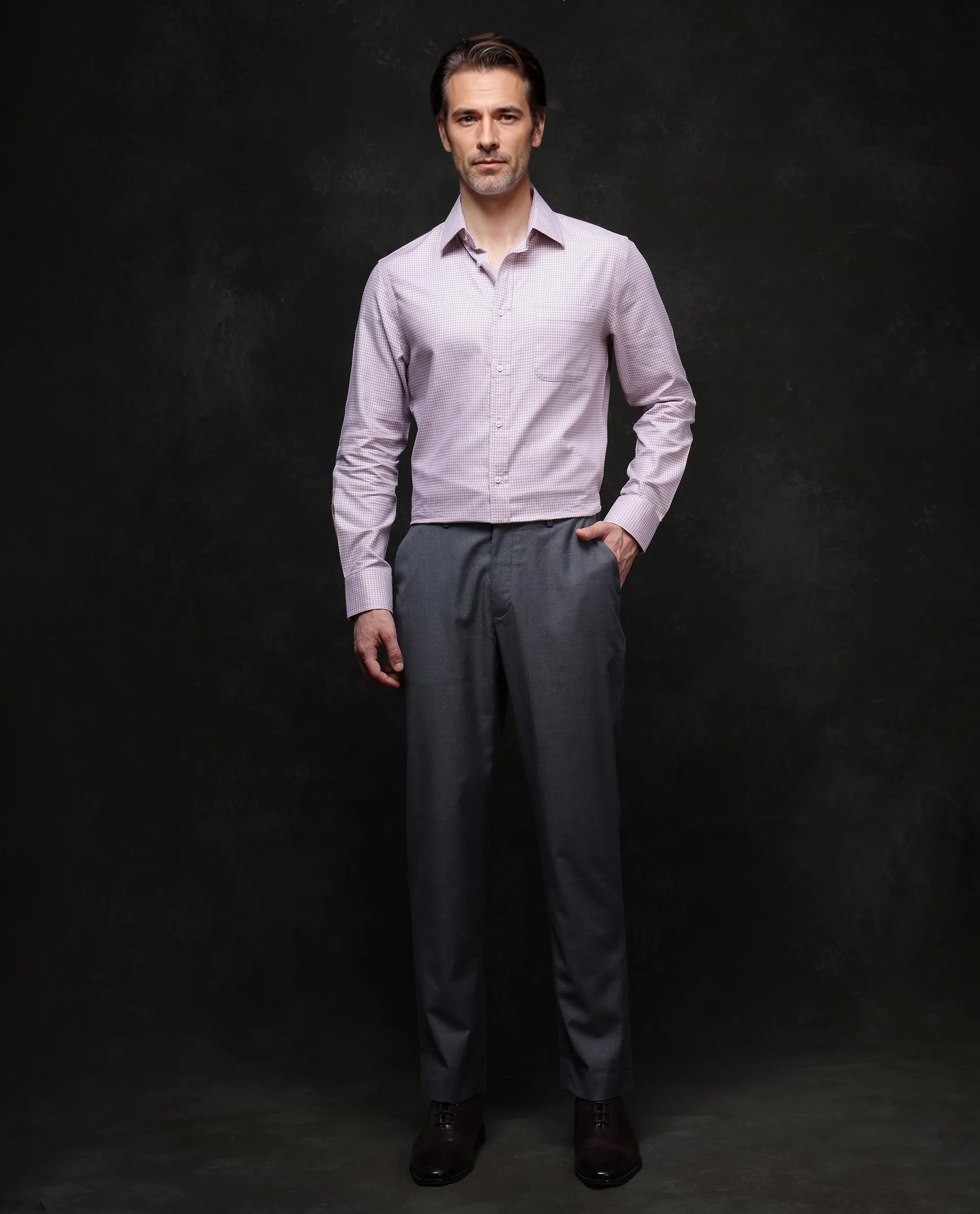 Rare Rabbit Men's Tucky Light Pink Cotton Striped Print Regular Fit Full Sleeve Collared Shirt - Image 4