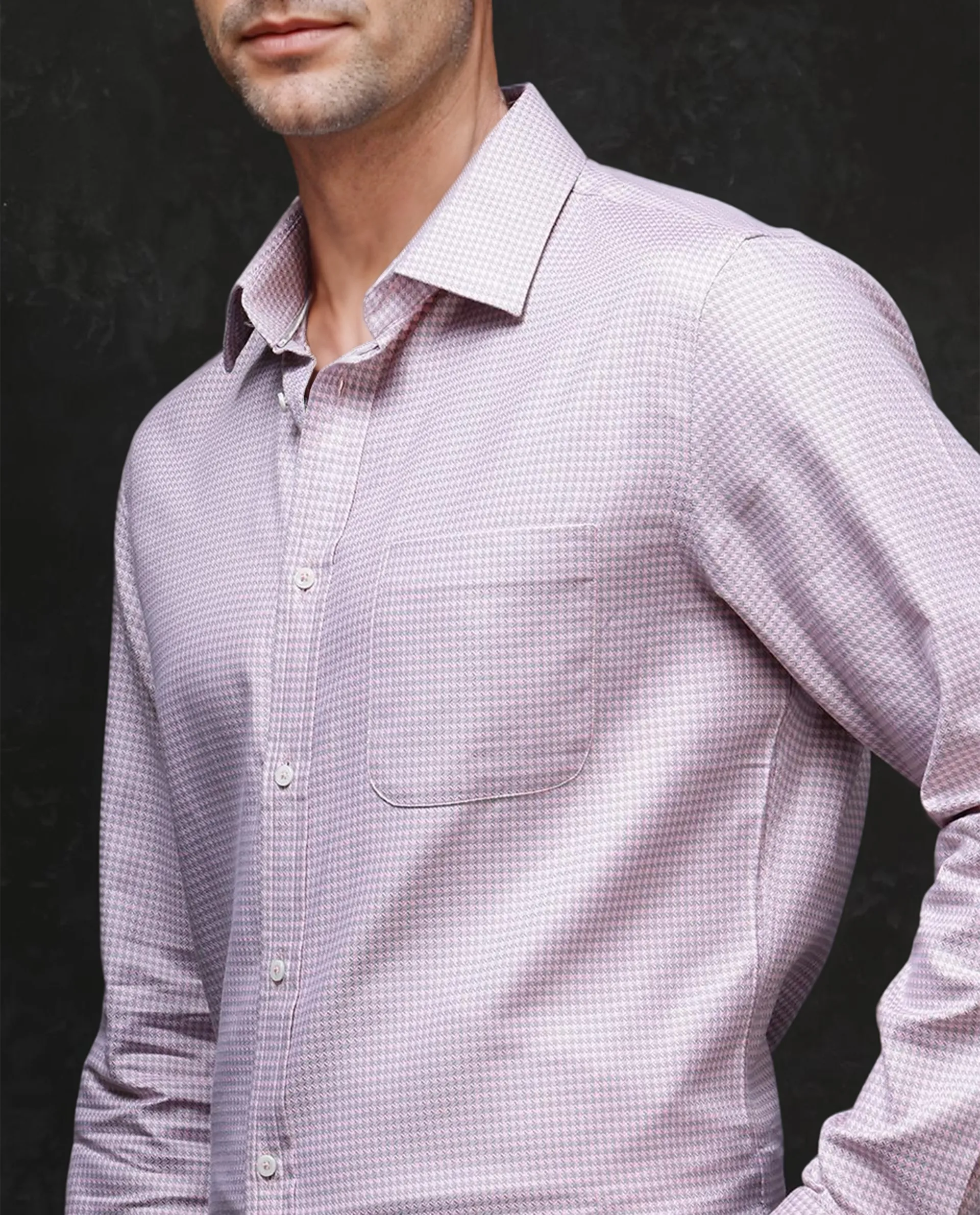 Rare Rabbit Men's Tucky Light Pink Cotton Striped Print Regular Fit Full Sleeve Collared Shirt - Image 7