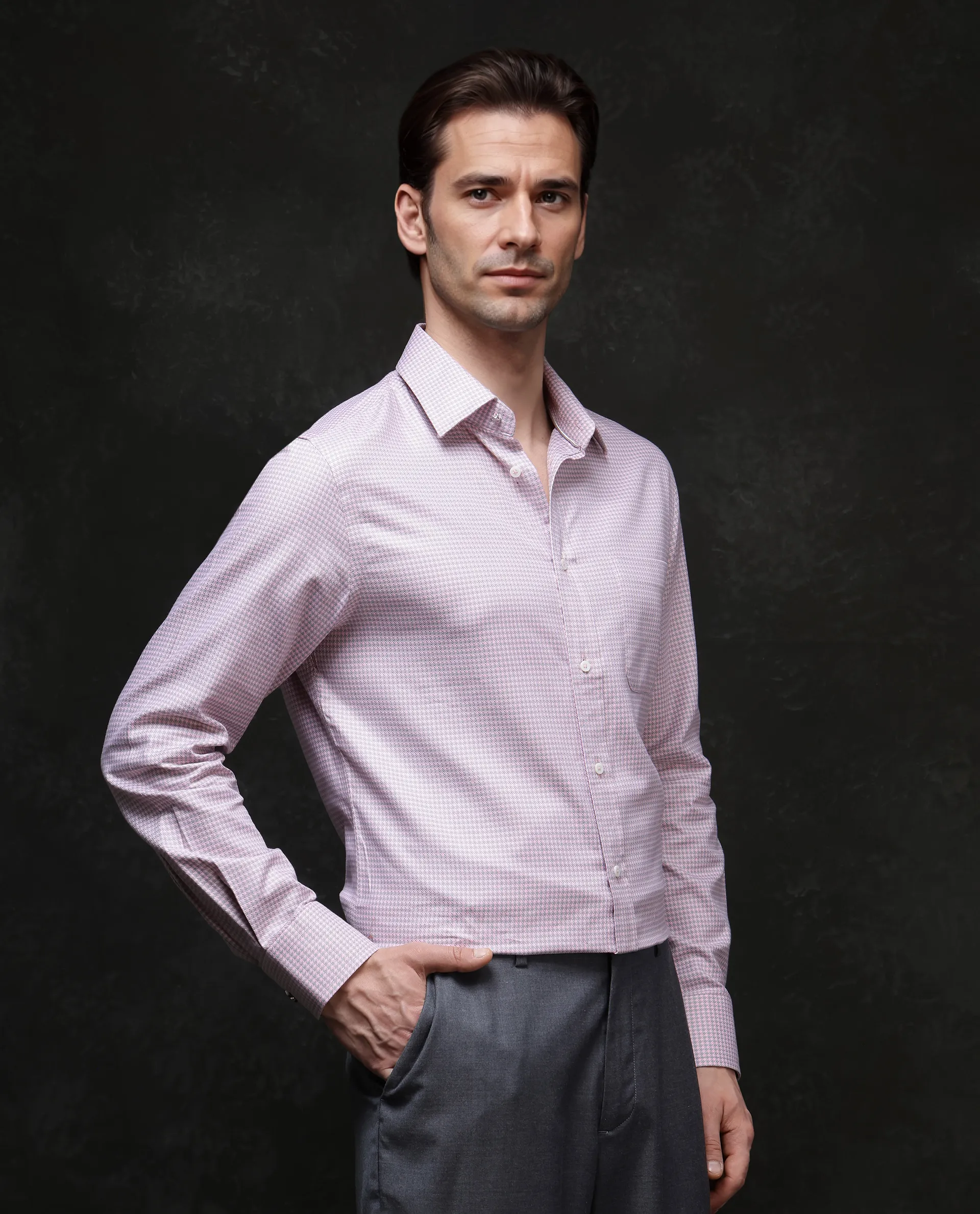 Rare Rabbit Men's Tucky Light Pink Cotton Striped Print Regular Fit Full Sleeve Collared Shirt - Image 9