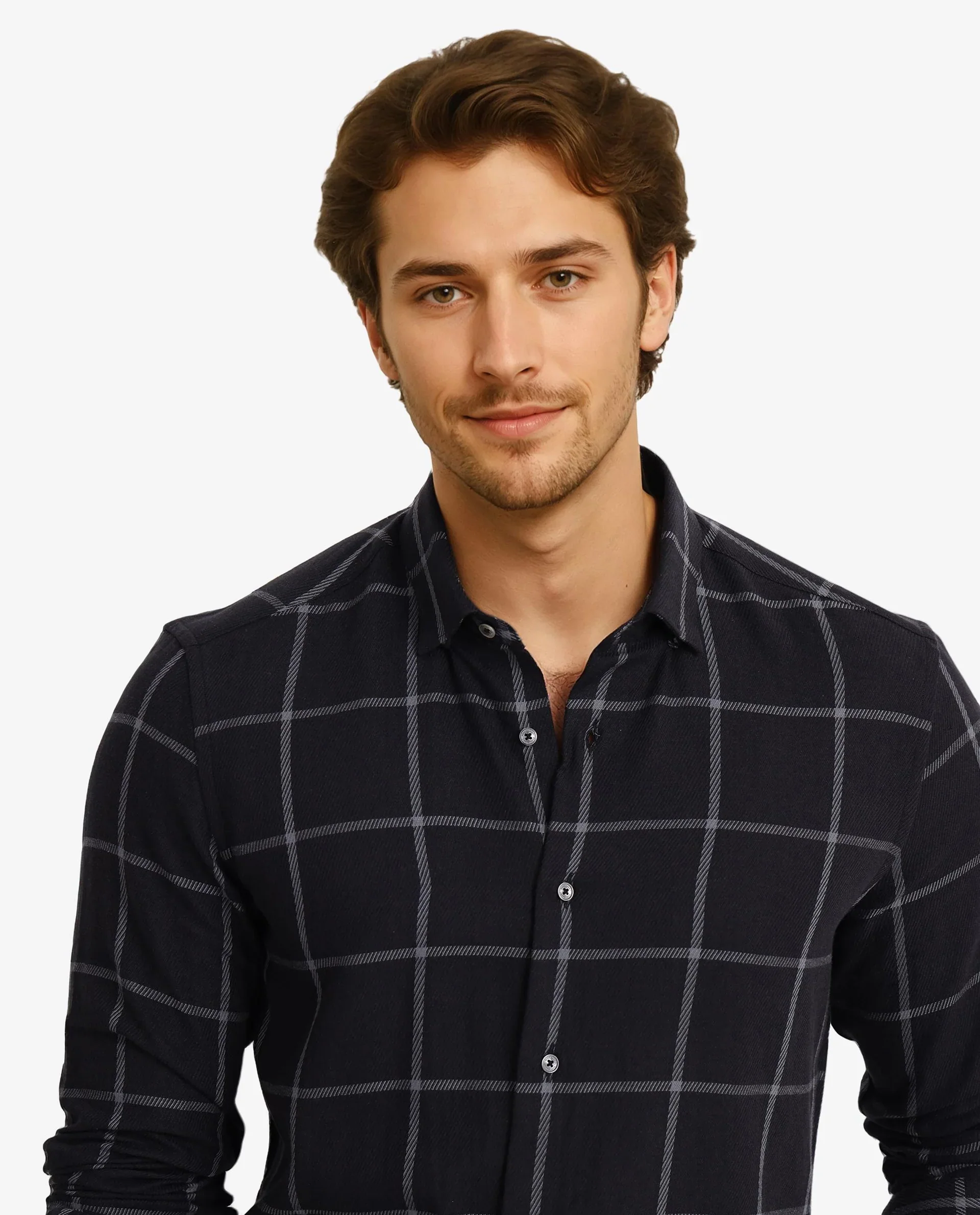Rare Rabbit Men's Tuffah Black Cotton Checked Print Regular Fit Full Sleeve Collared Shirt - Image 2