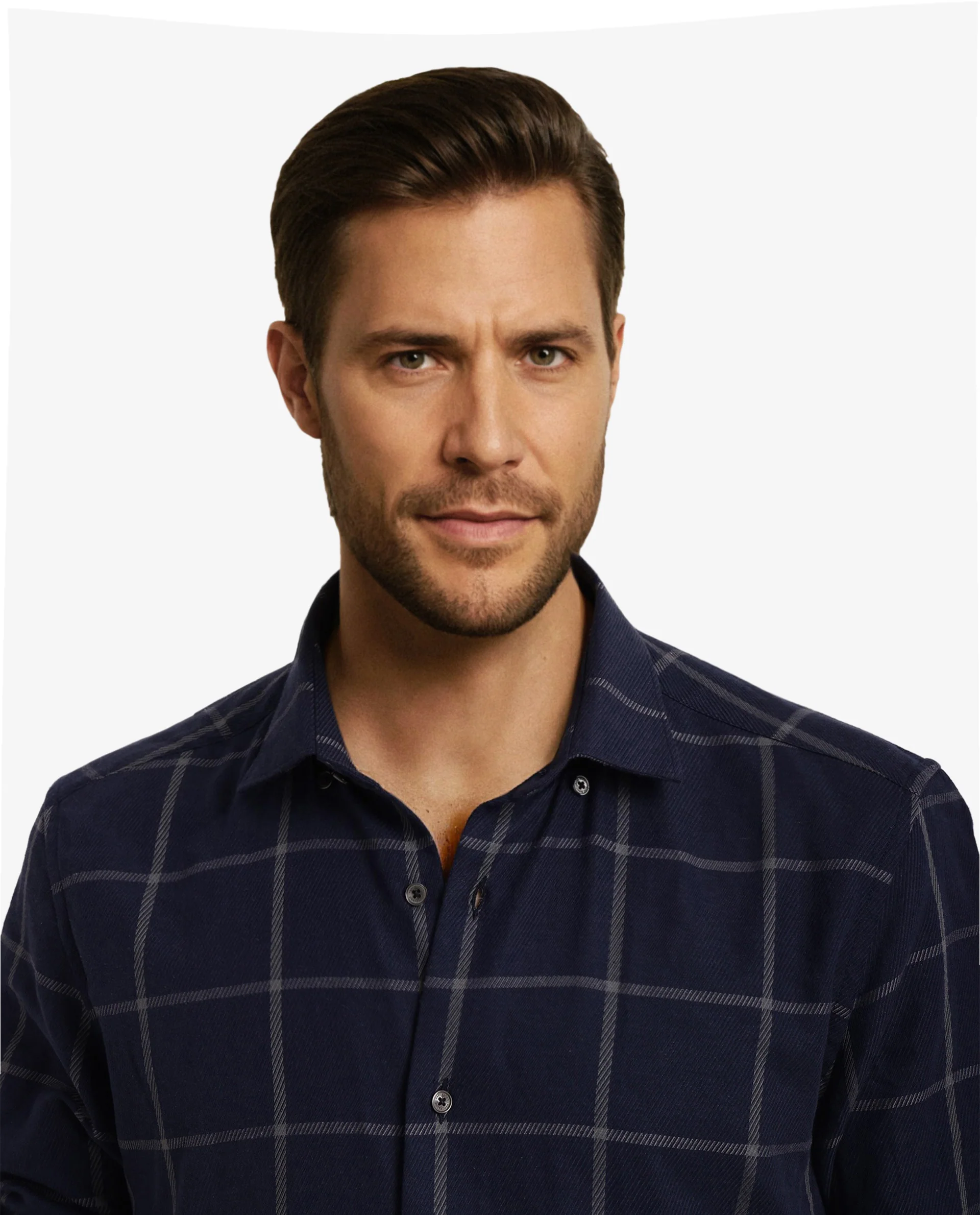 Rare Rabbit Men's Tuffah Dark Navy Cotton Checked Print Regular Fit Full Sleeve Collared Shirt - Image 3