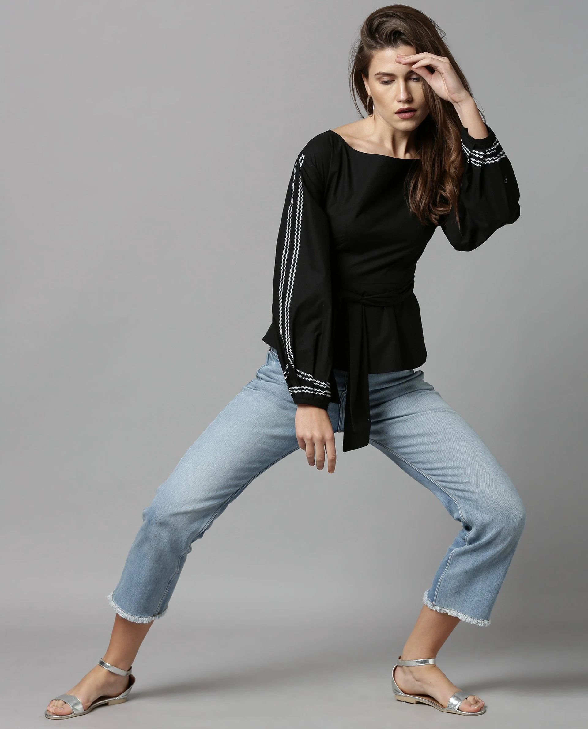 Rareism Women Tulip-Rz Black Top Full Sleeves Solid - Image 5