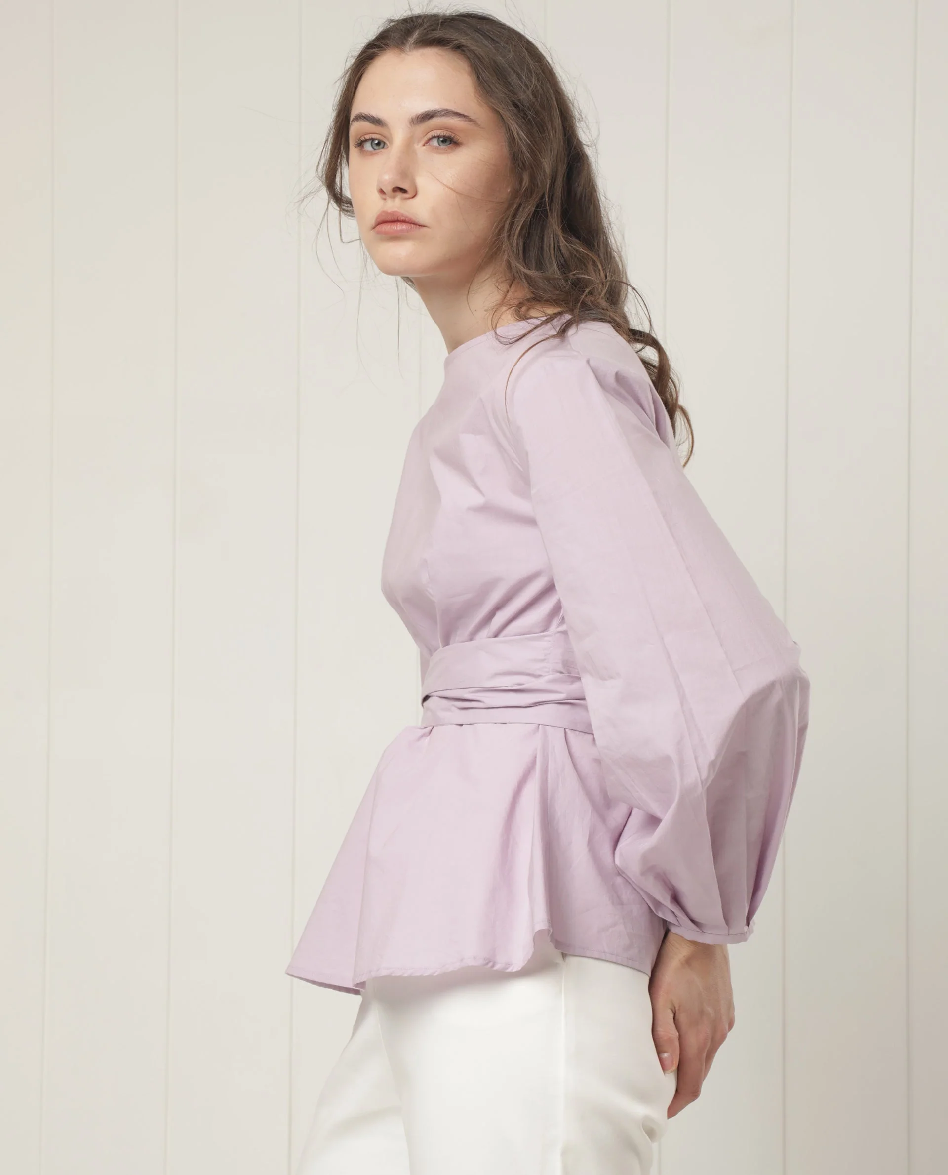 Rareism Women's Tulipo Purple Cotton Boat Neck Plain Regular Fit Top - Image 5