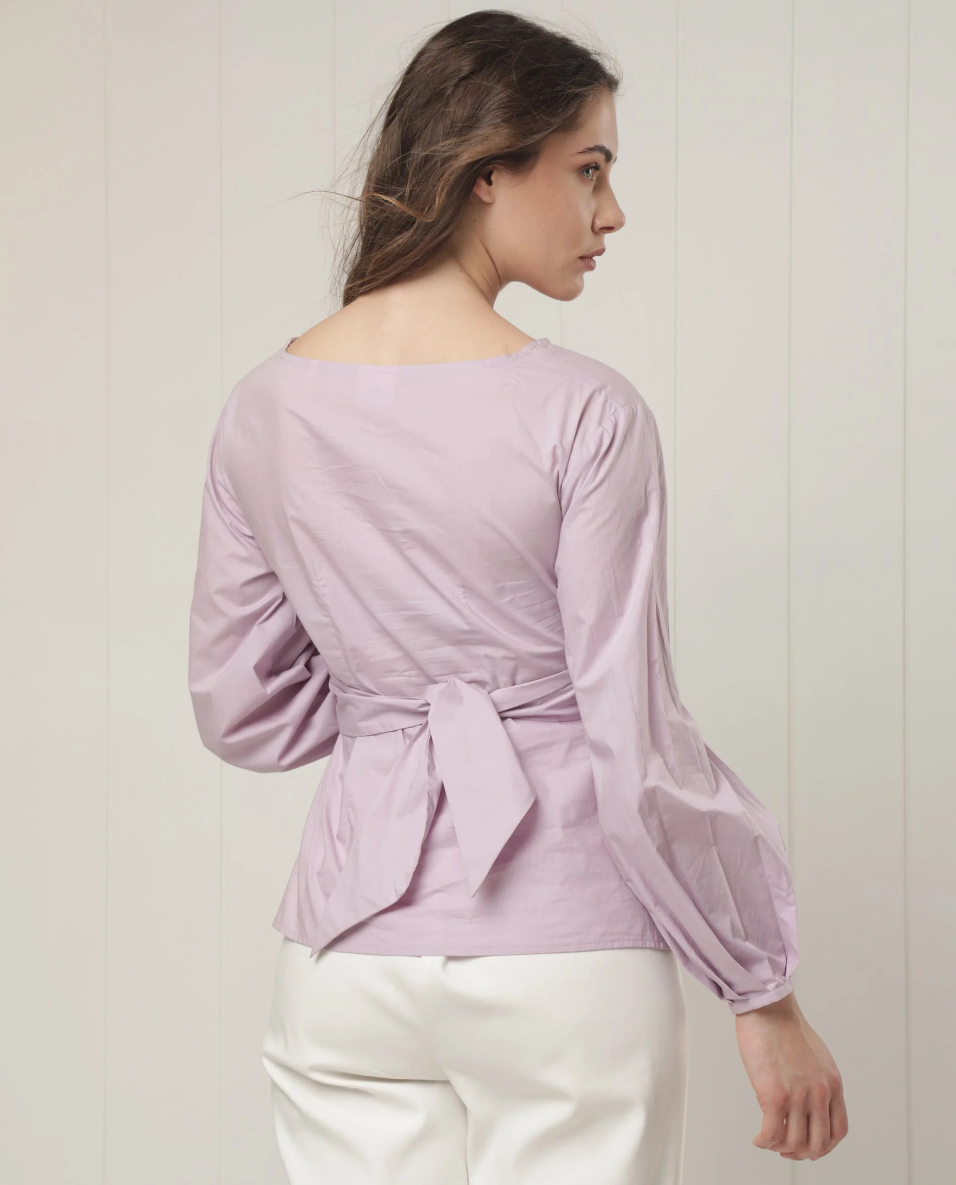 Rareism Women's Tulipo Purple Cotton Boat Neck Plain Regular Fit Top - Image 9