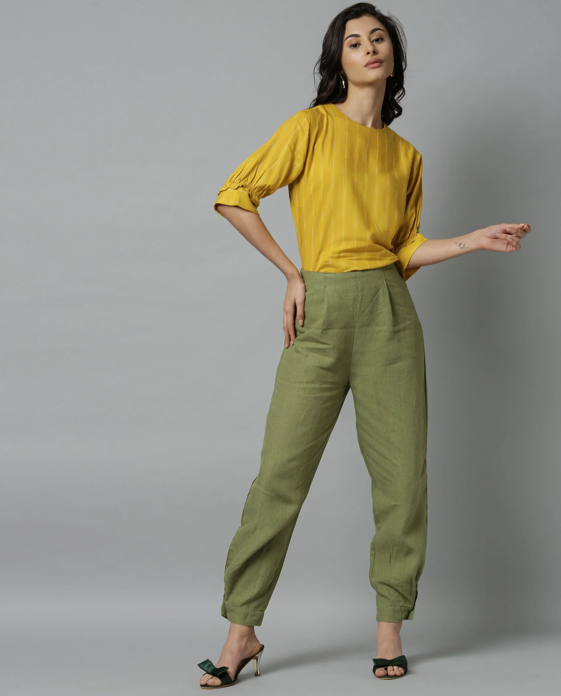 Rareism Women Tune Green Trousers - Image 3