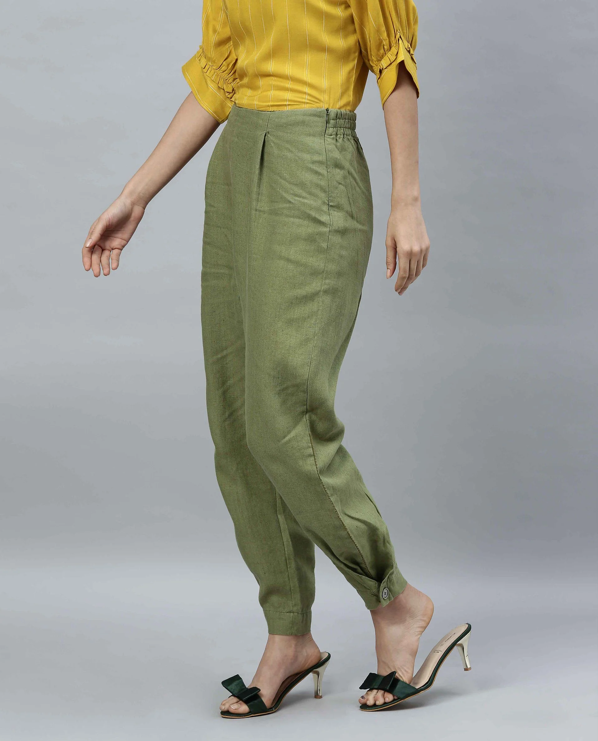 Rareism Women Tune Green Trousers - Image 5