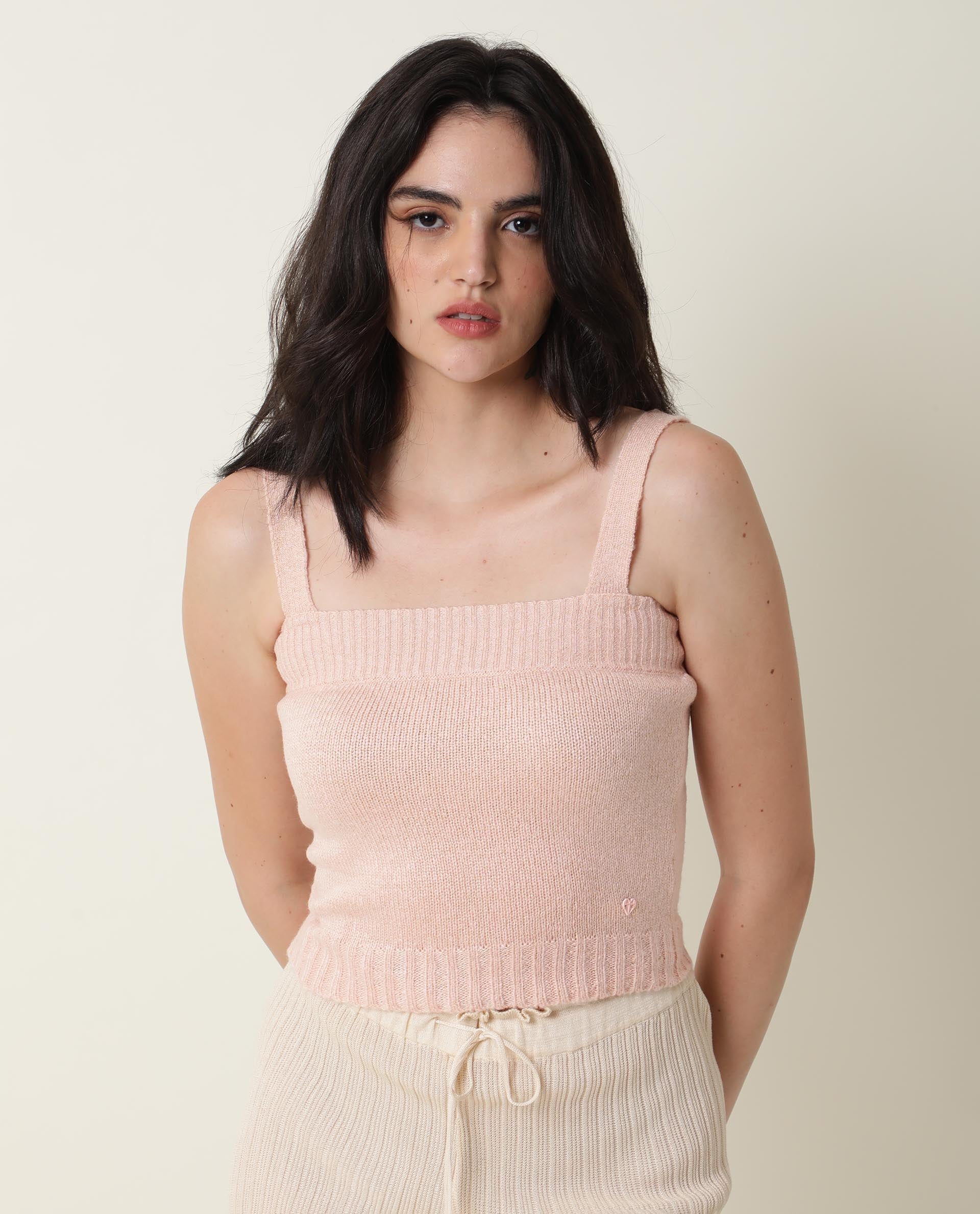 Rareism Women's Tunnel Pink Viscose Collarless Embellished Regular Fit Sweater - Image 2