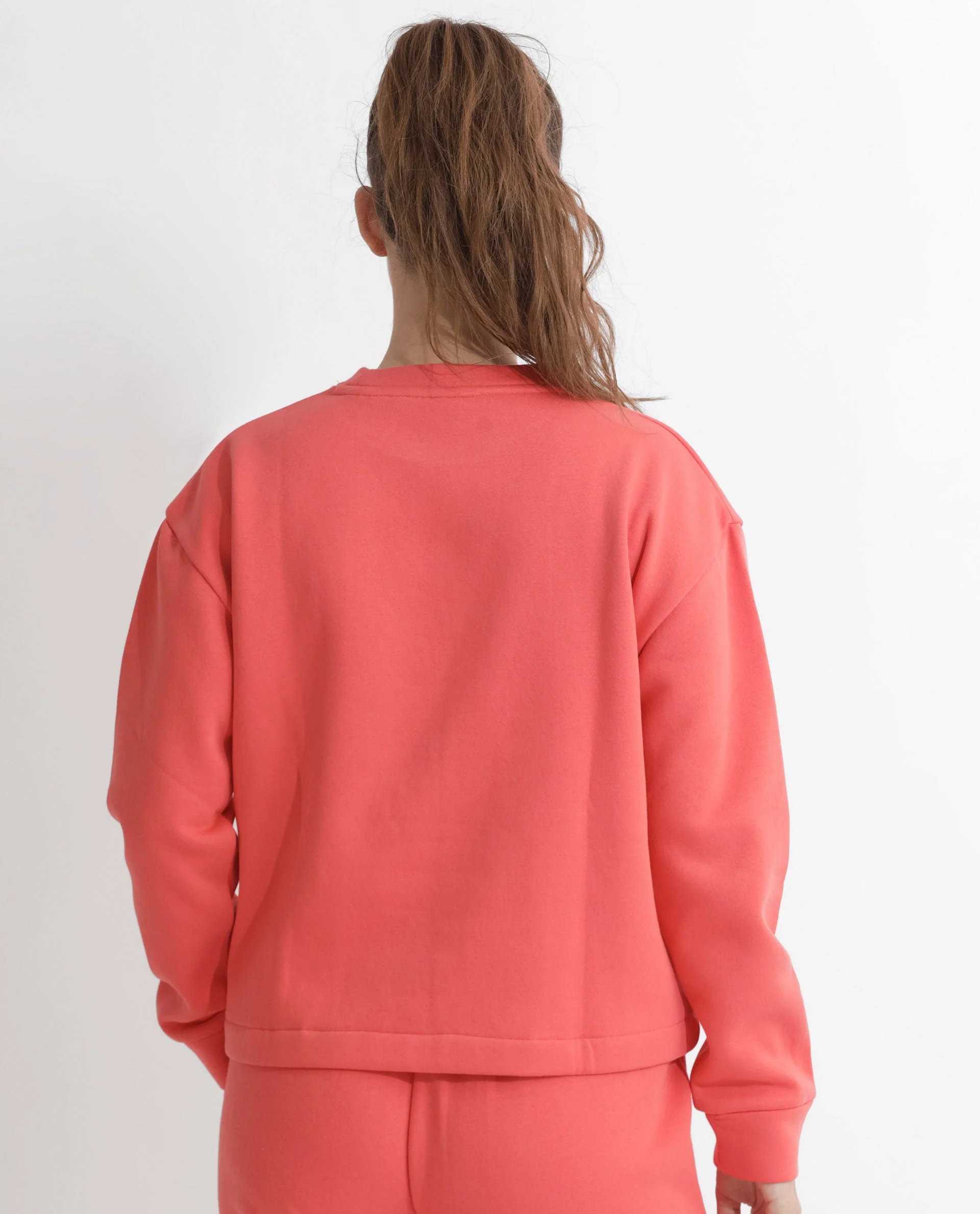 Rareism Women's Tupino Orange Polyester Blend Crew Neck Plain Cuffed Sleeve Relaxed Fit Sweatshirt - Image 10