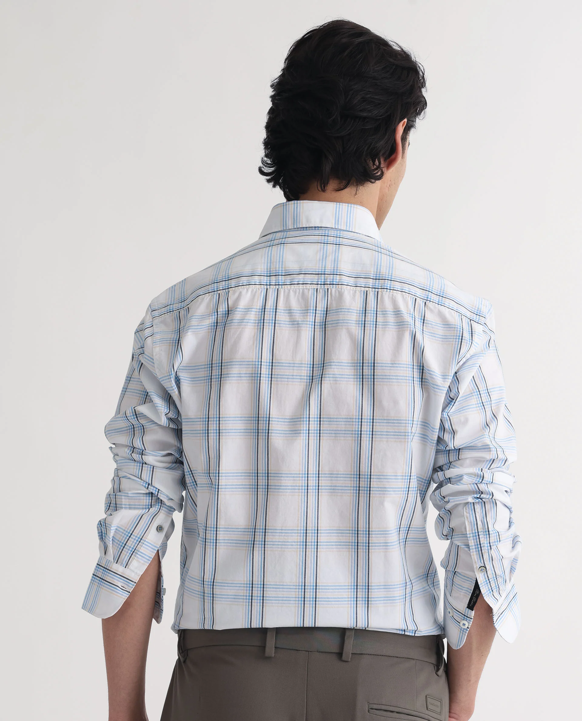 Rare Rabbit Men's Turvo White Cotton Checked Print Regular Fit Full Sleeve Collared Shirt - Image 10