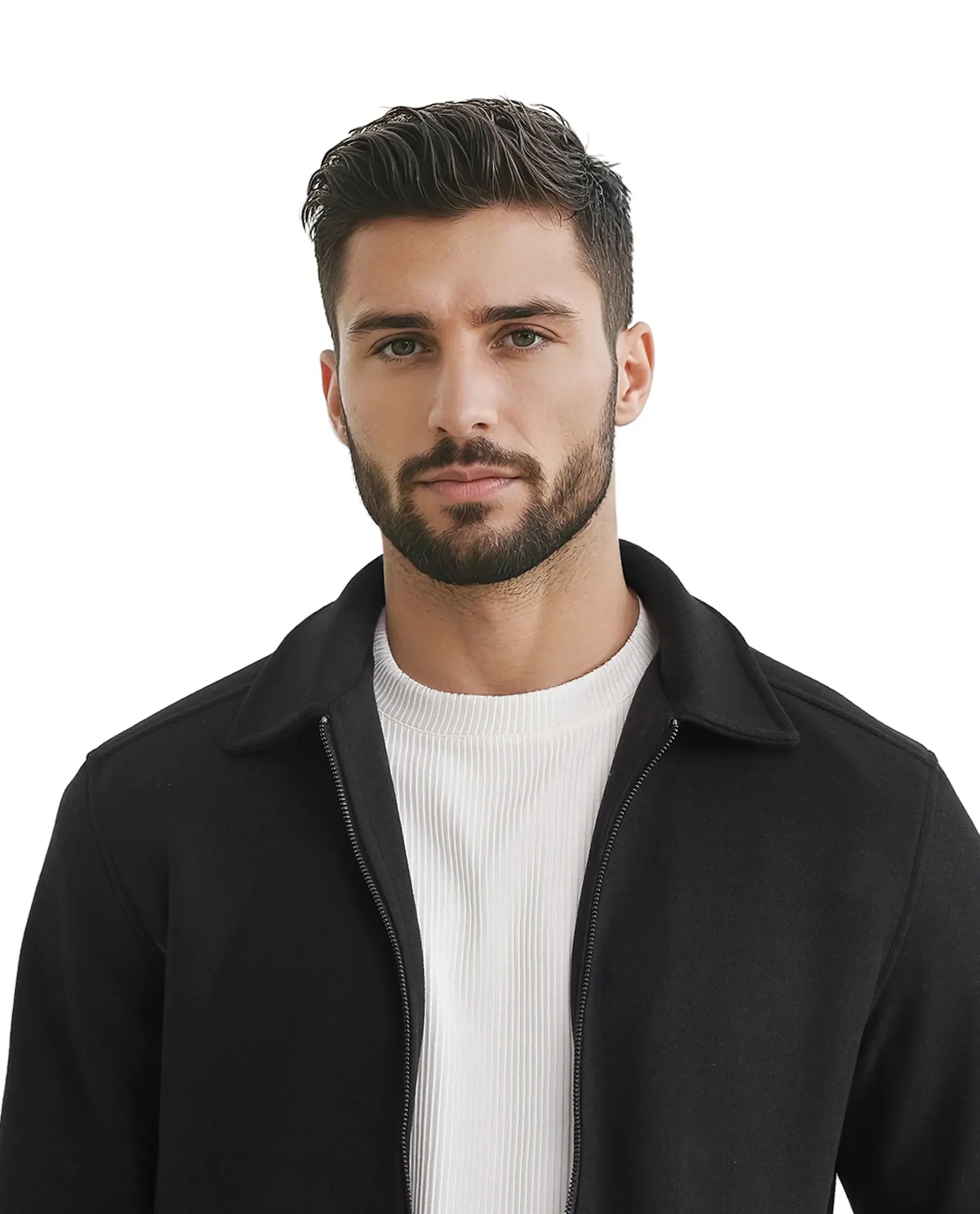 Rare Rabbit Men's Tweeder-2 Black Polyester Plain Relaxed Fit Full Sleeve Spread Collar Jacket - Image 9