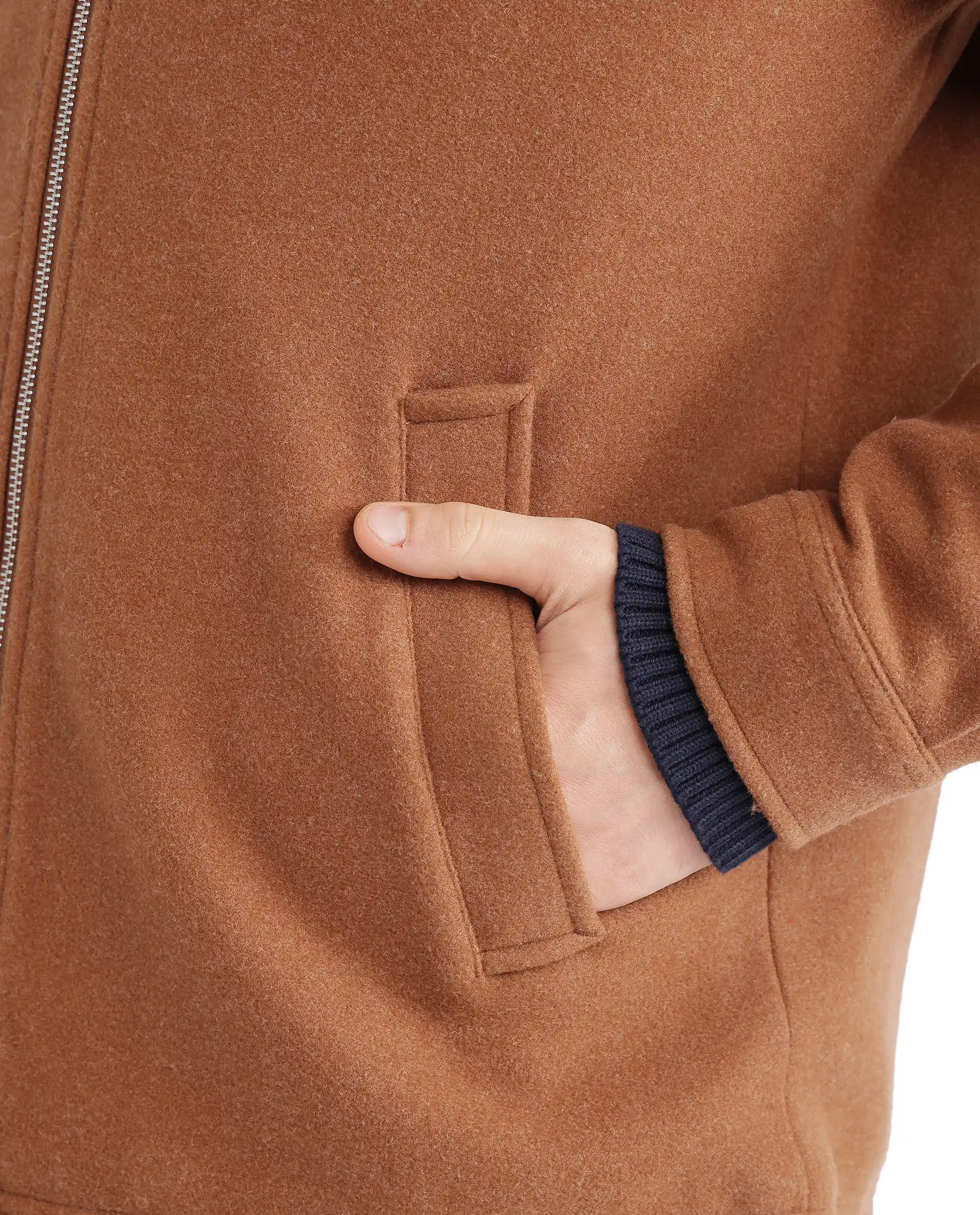 Rare Rabbit Men's Tweeder-2 Brown Polyester Blend Plain Relaxed Fit Full Sleeve Spread Collar Jacket - Image 9