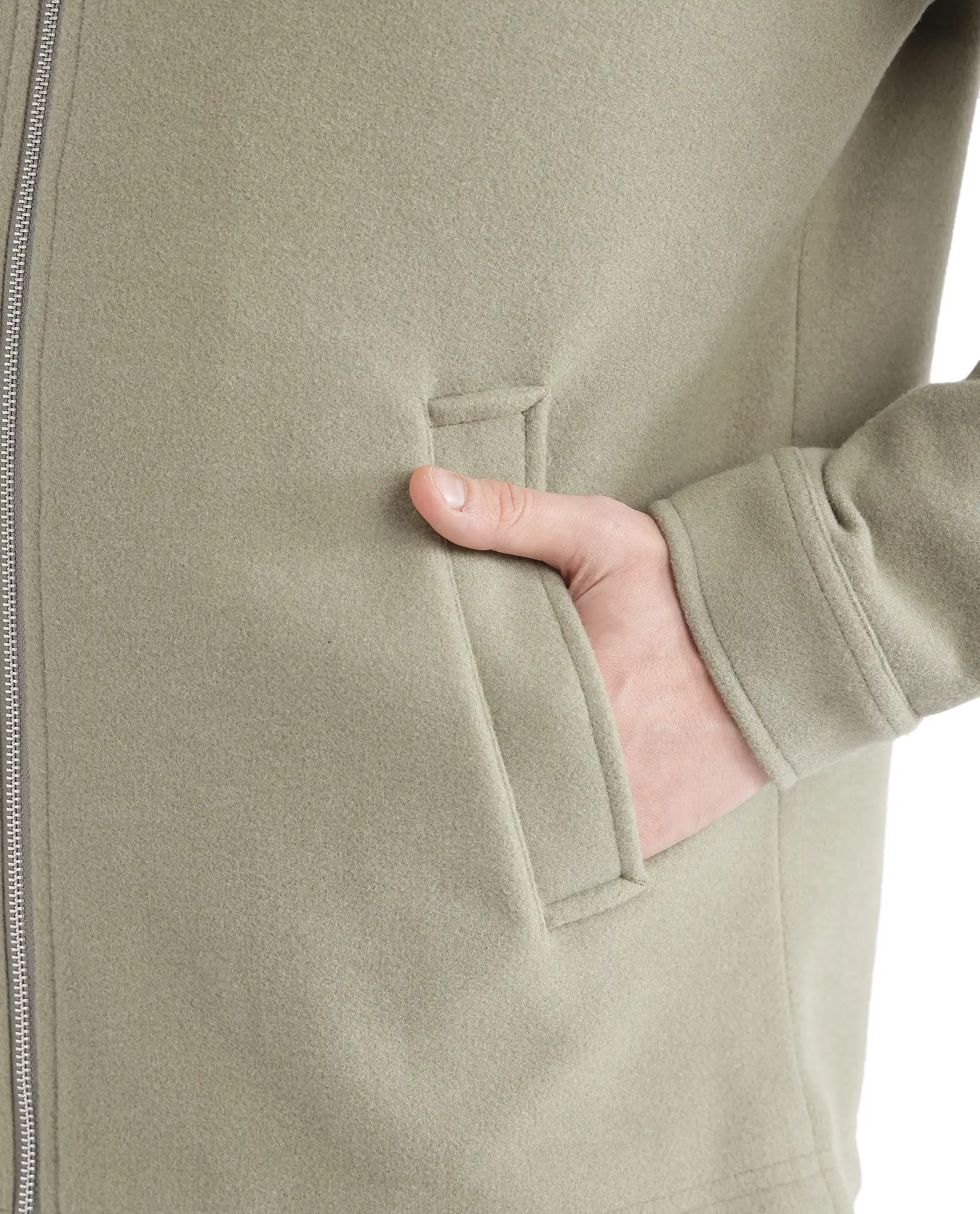 Rare Rabbit Men's Tweeder-2 Pastel Green Polyester Blend Plain Relaxed Fit Full Sleeve Spread Collar Jacket - Image 6