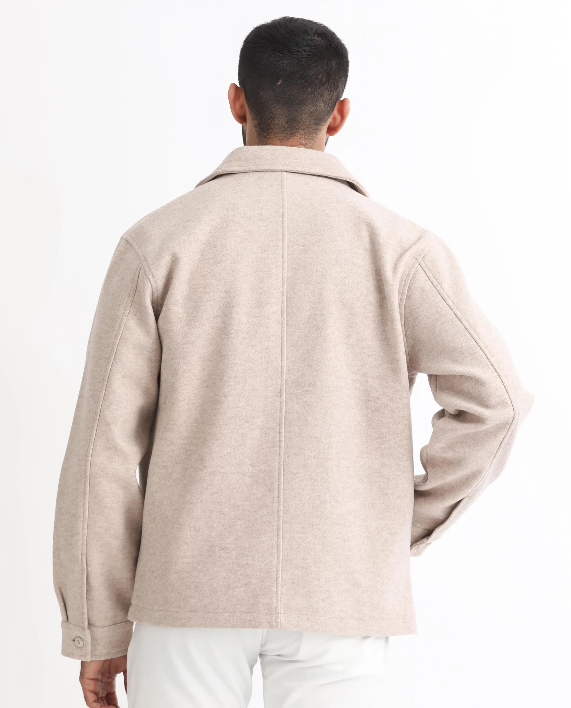 Rare Rabbit Men's Tweeder Beige Polyester Textured Regular Fit Full Sleeve Spread Collar Jacket - Image 9
