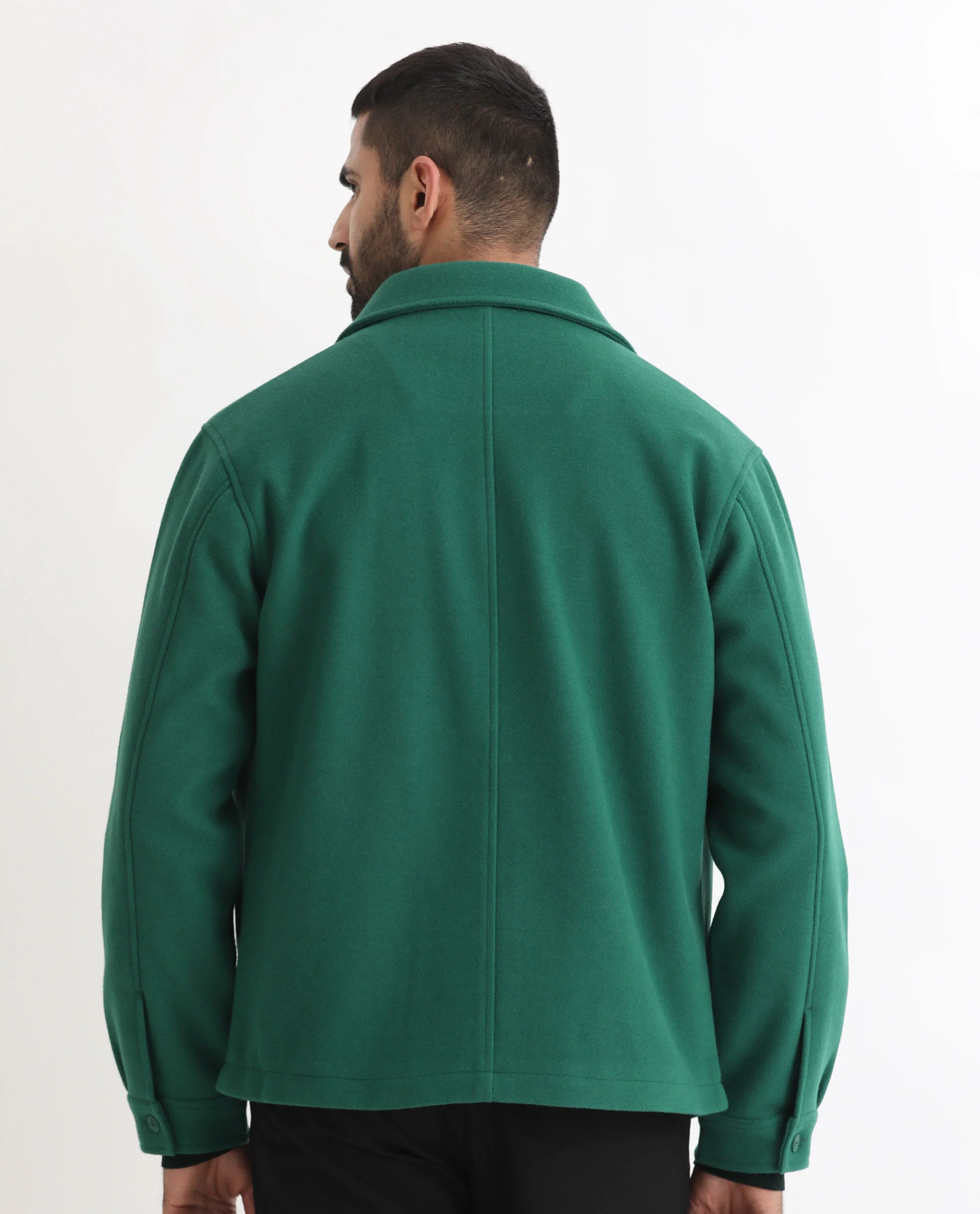 Rare Rabbit Men's Tweeder Green Polyester Textured Regular Fit Full Sleeve Spread Collar Jacket - Image 8
