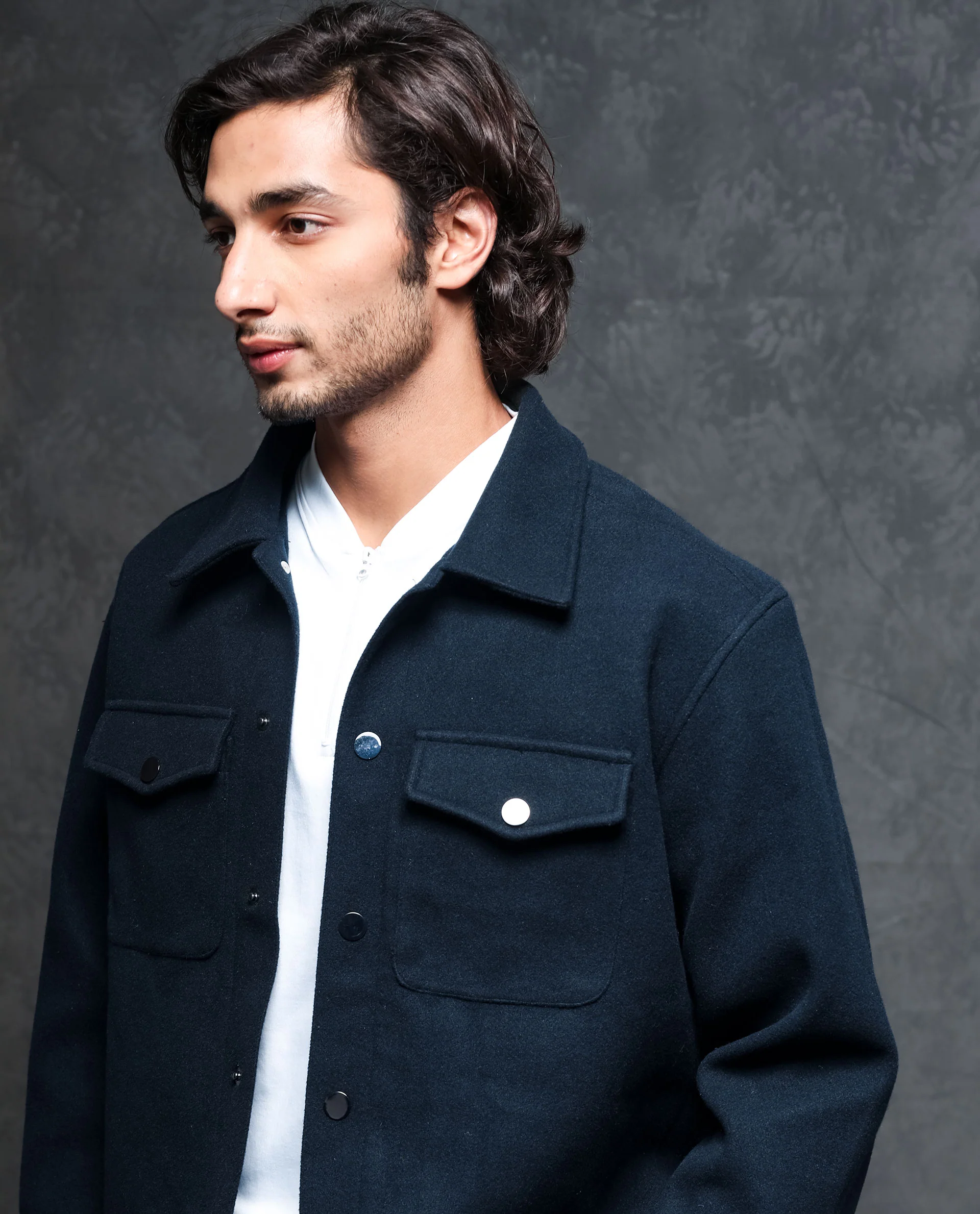 Rare Rabbit Men's Tweedo Navy Polyester Textured Regular Fit Full Sleeve Spread Collar Jacket - Image 6