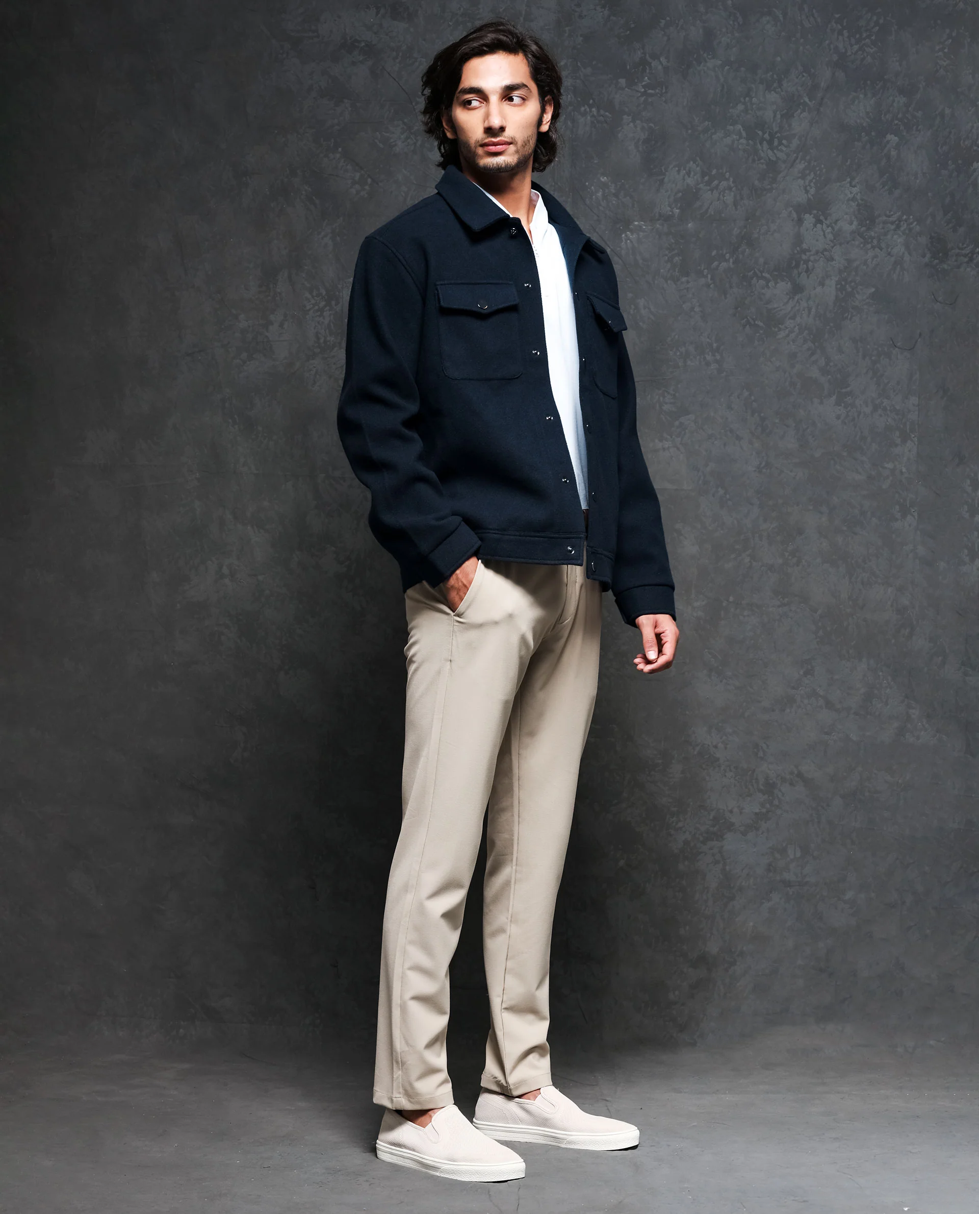 Rare Rabbit Men's Tweedo Navy Polyester Textured Regular Fit Full Sleeve Spread Collar Jacket - Image 7