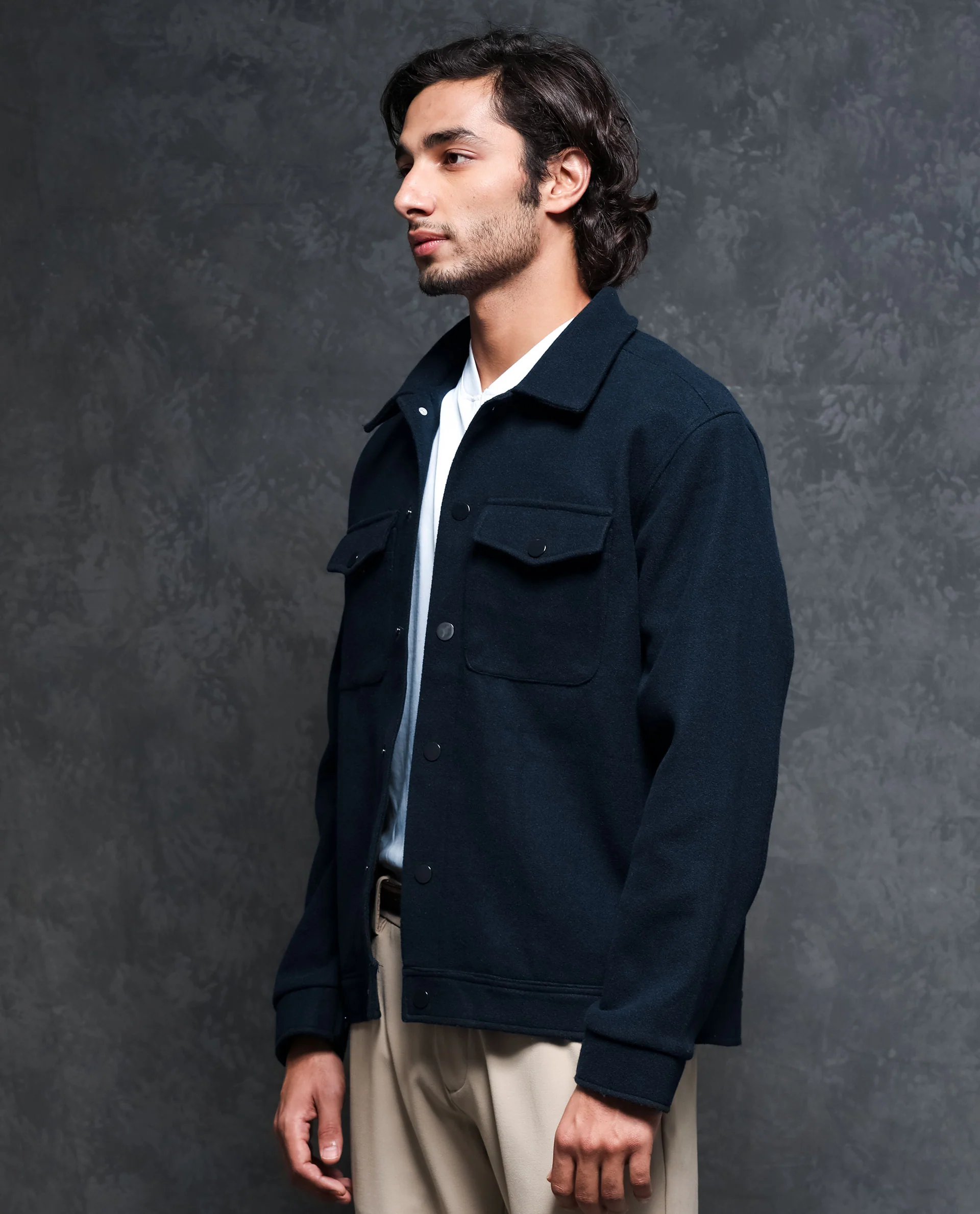 Rare Rabbit Men's Tweedo Navy Polyester Textured Regular Fit Full Sleeve Spread Collar Jacket - Image 8