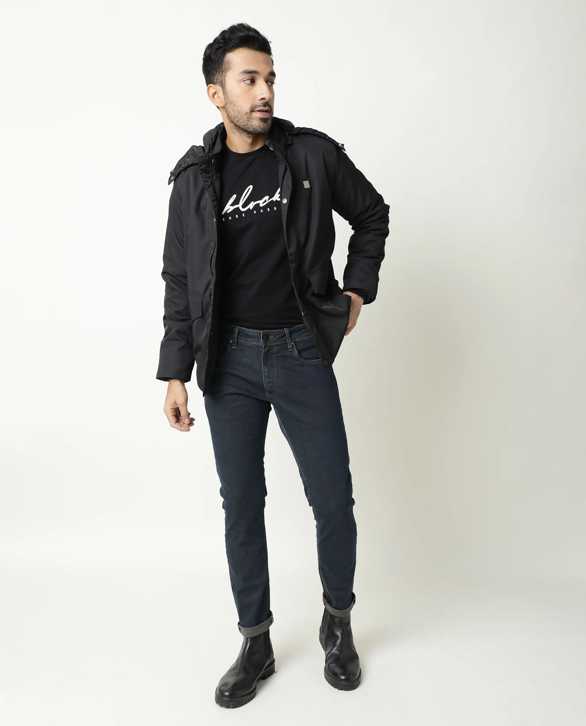 Rare Rabbit Men's Twix Brown Cotton Plain Hawk Slim Fit Jeans - Image 10