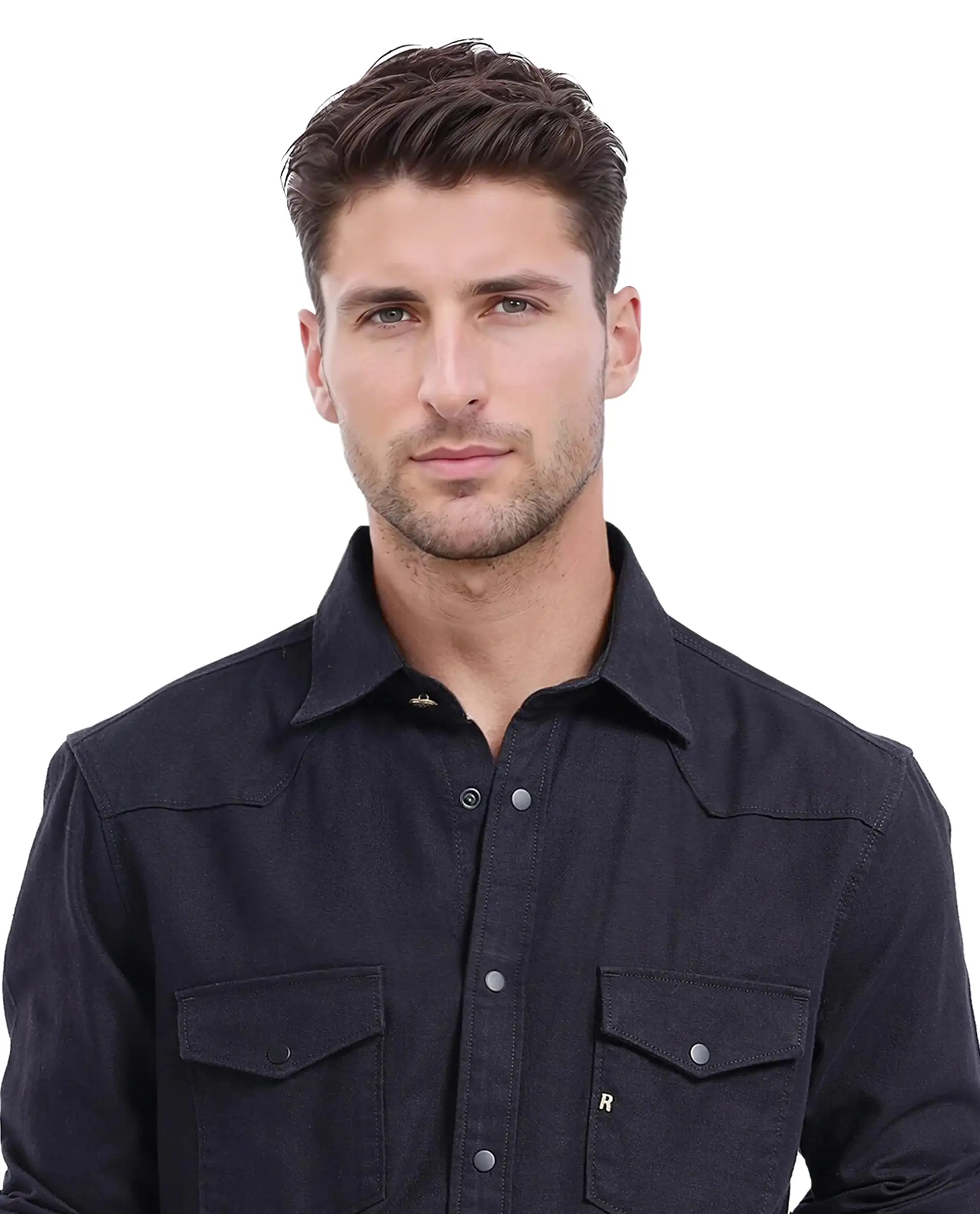 Rare Rabbit Men's Tyson-1 Black Cotton Plain Regular Fit Full Sleeve Collared Shirt - Image 9