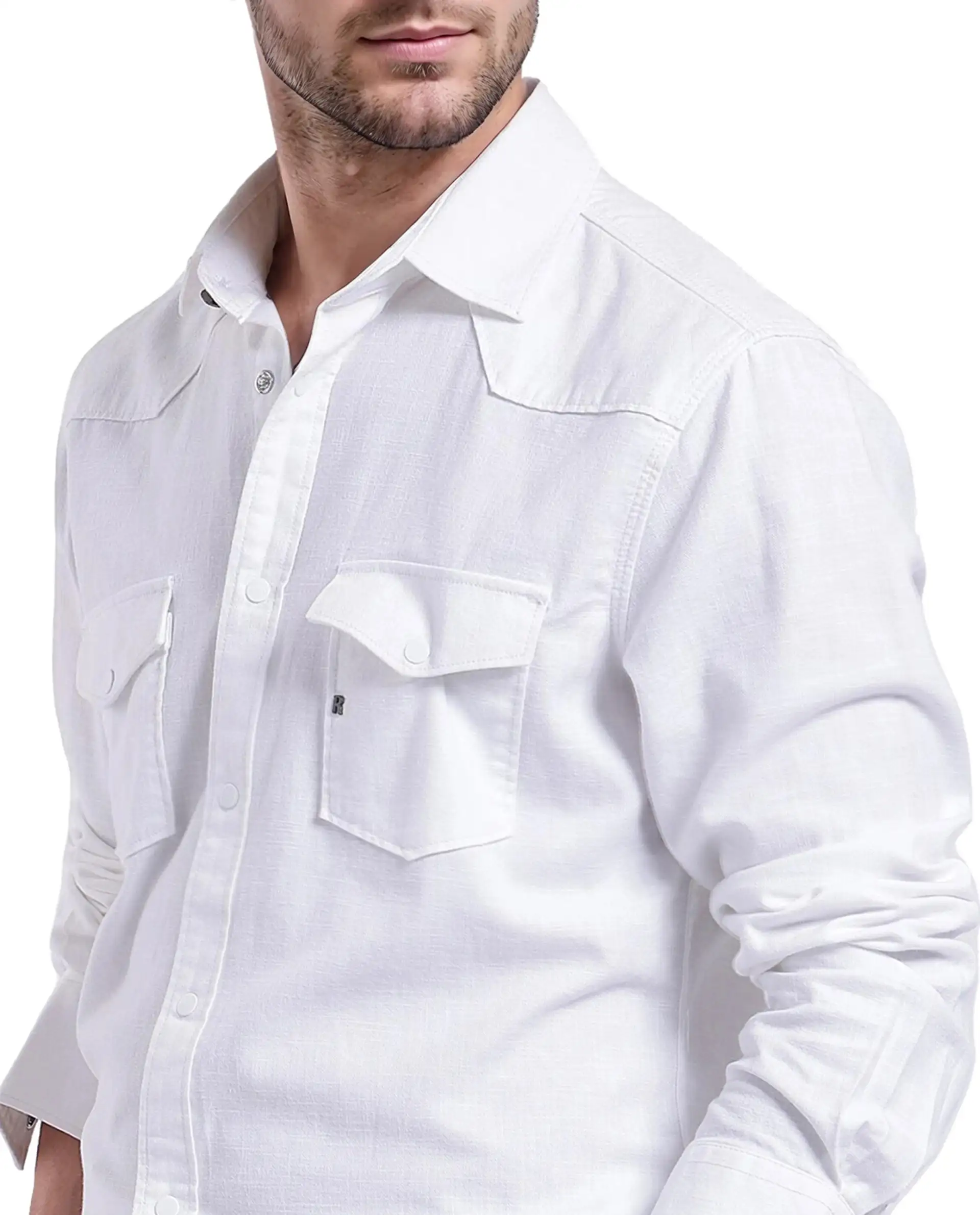 Rare Rabbit Men's Cotton Plain Regular Fit Full Sleeve Collared Shirt - Image 3