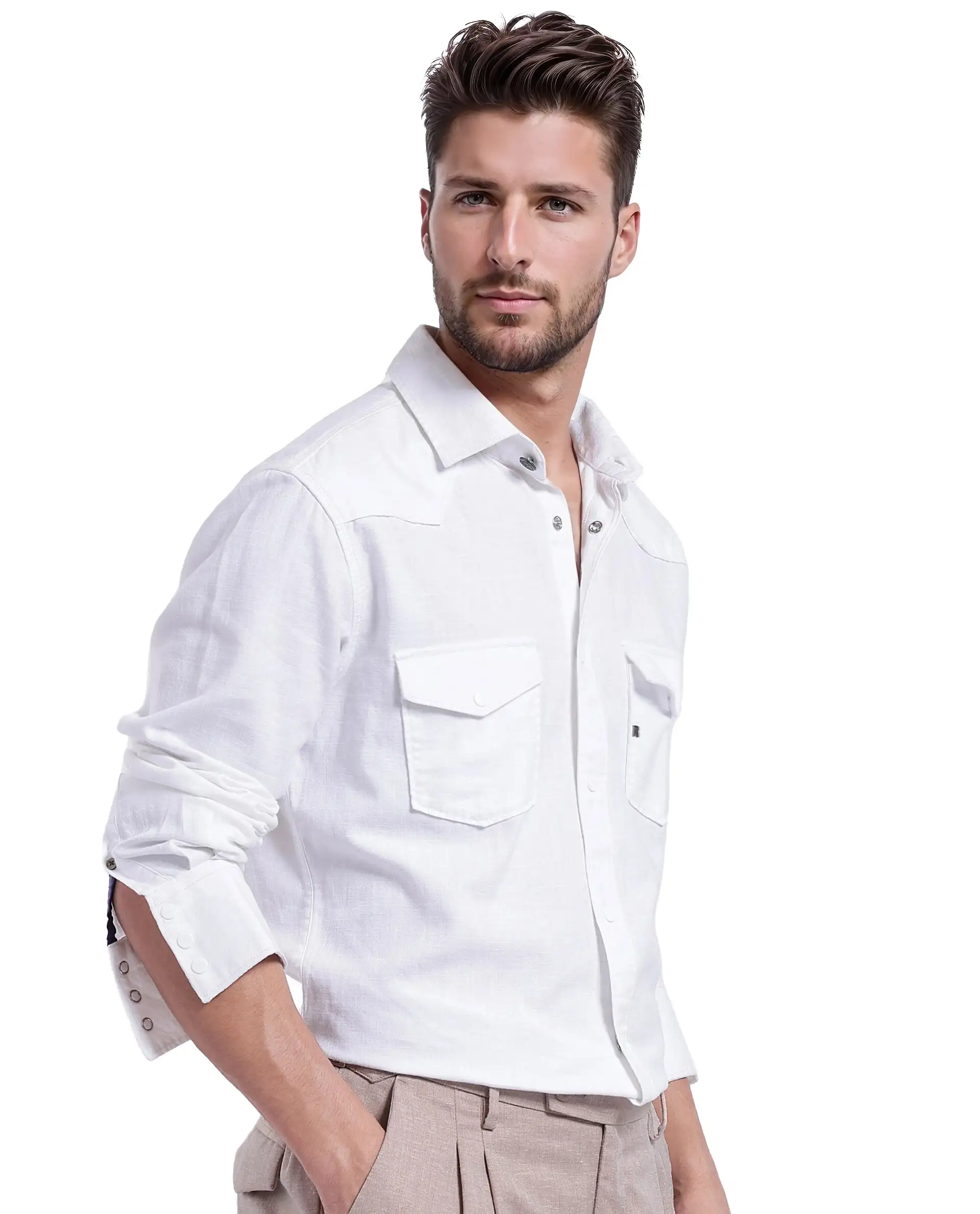 Rare Rabbit Men's Cotton Plain Regular Fit Full Sleeve Collared Shirt - Image 7