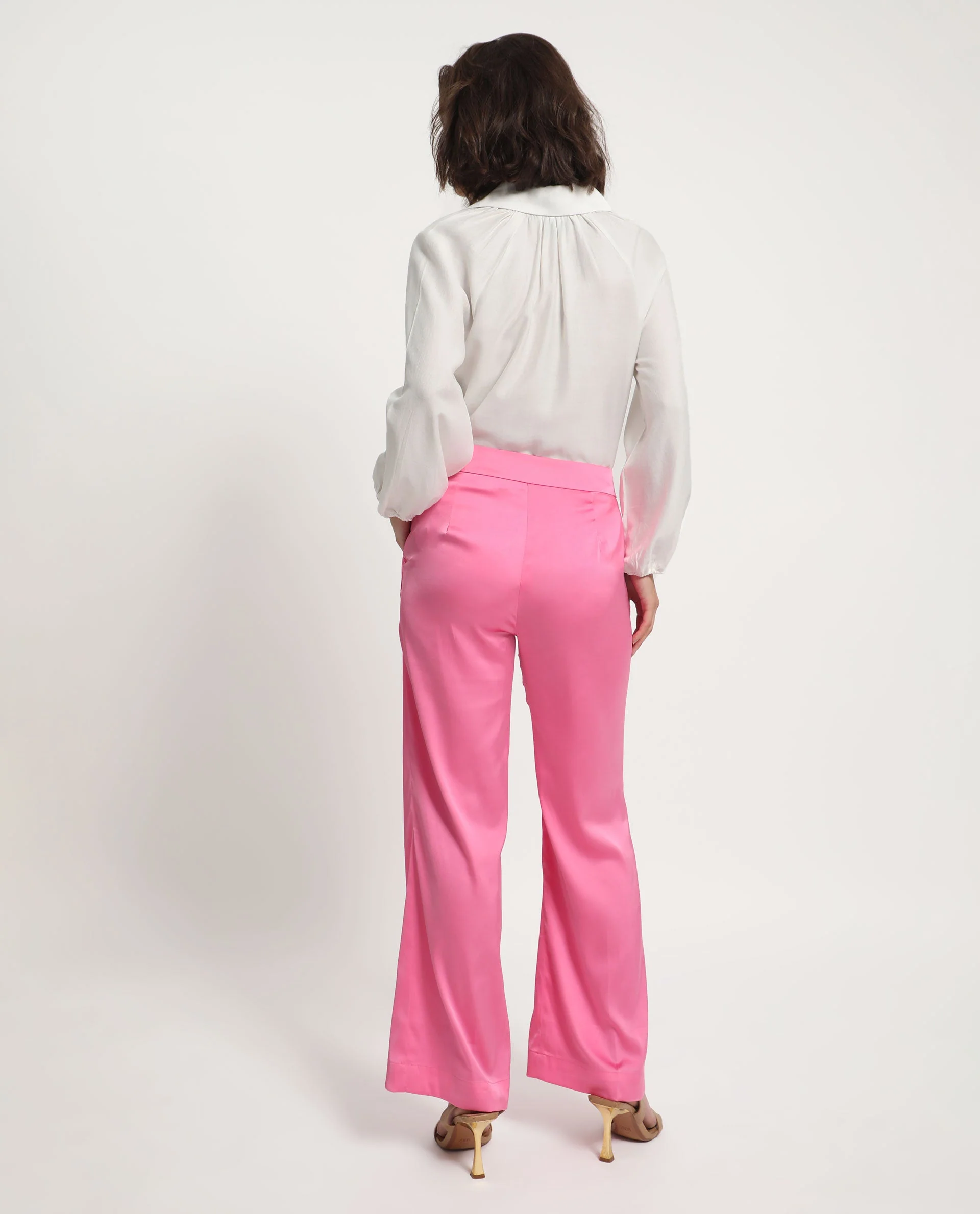 Rareism Women's Ucher Pink Polyester Plain Ankle Length Relaxed Fit Trouser - Image 10