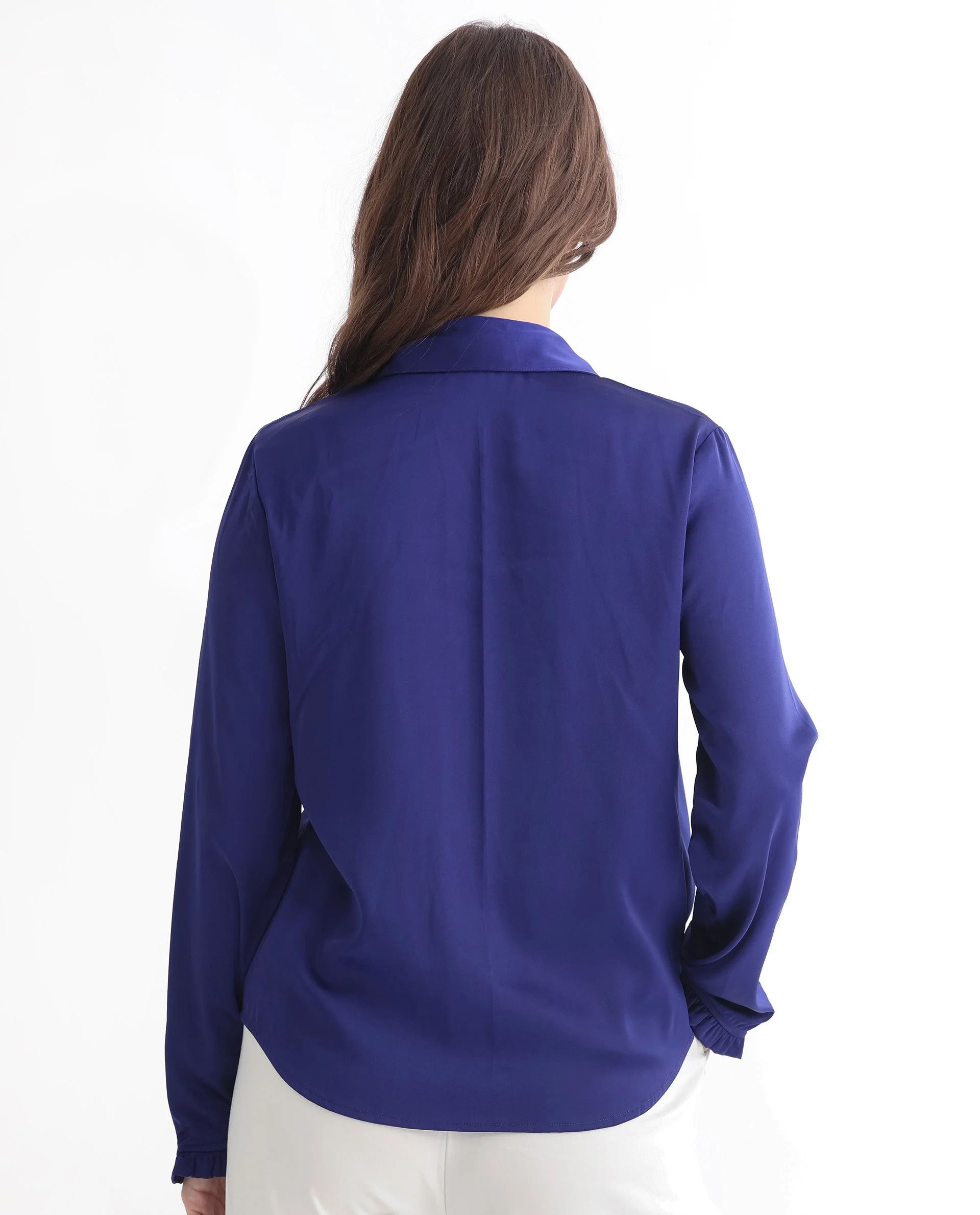 Rareism Women's Uitson Dark Blue Polyester Sweetheart Neck Plain Raglan Sleeve Relaxed Fit Top - Image 11