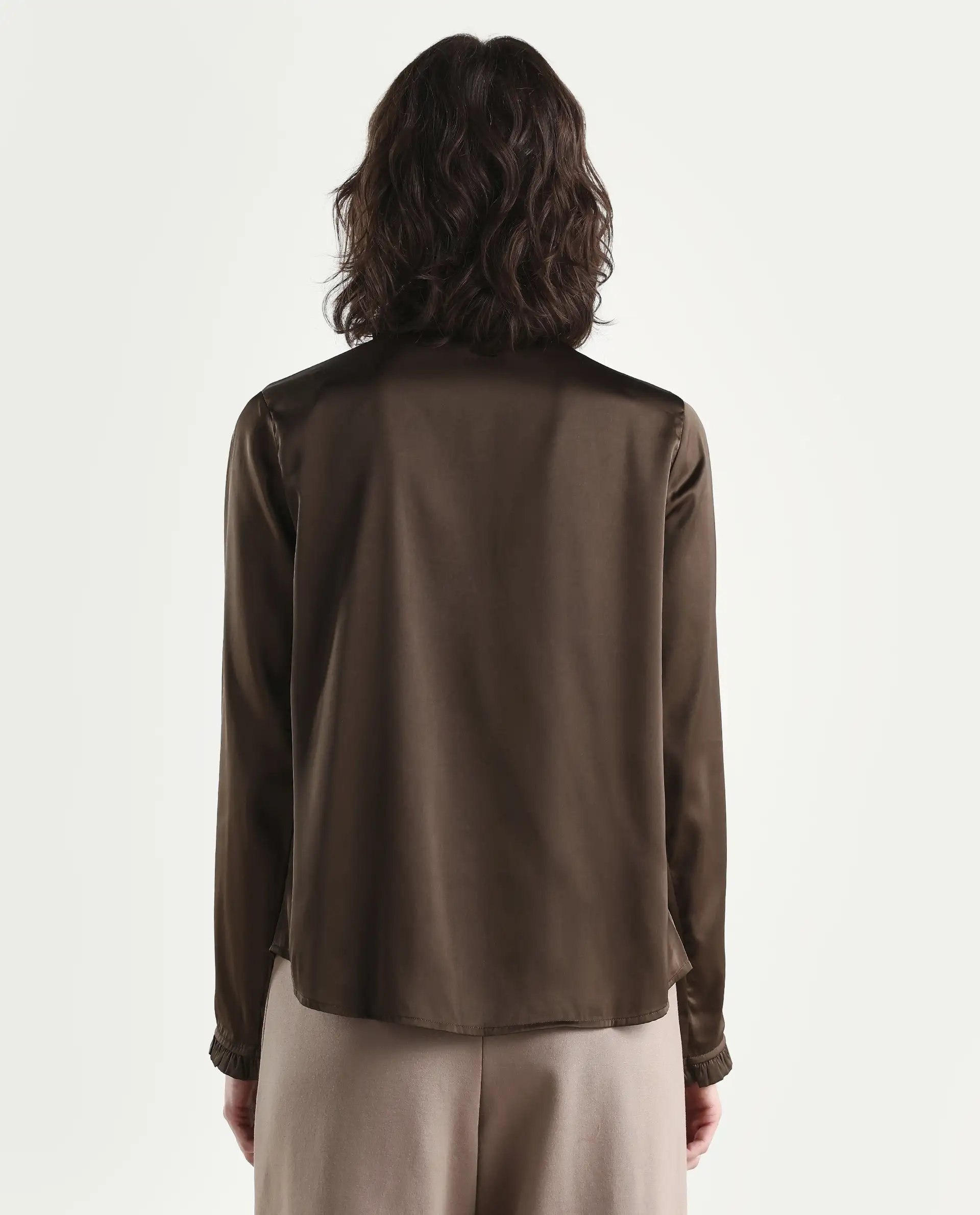 Rareism Women's Uitson Dark Olive Polyester Sweetheart Neck Plain Raglan Sleeve Relaxed Fit Top - Image 7