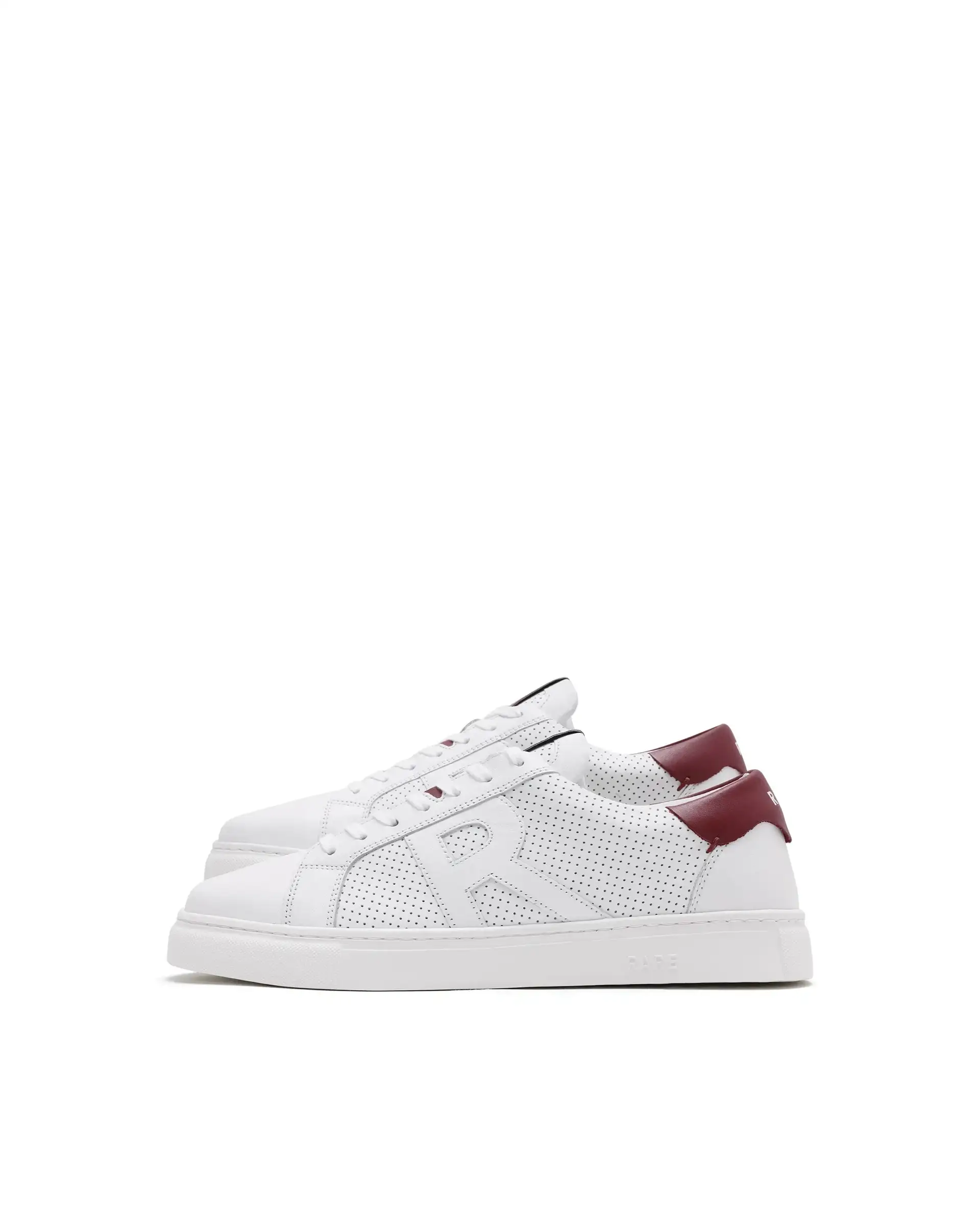 Rare Rabbit Men Umbra White Lace-Up Genuine Leather Low-Top Perforated Shoes - Image 7