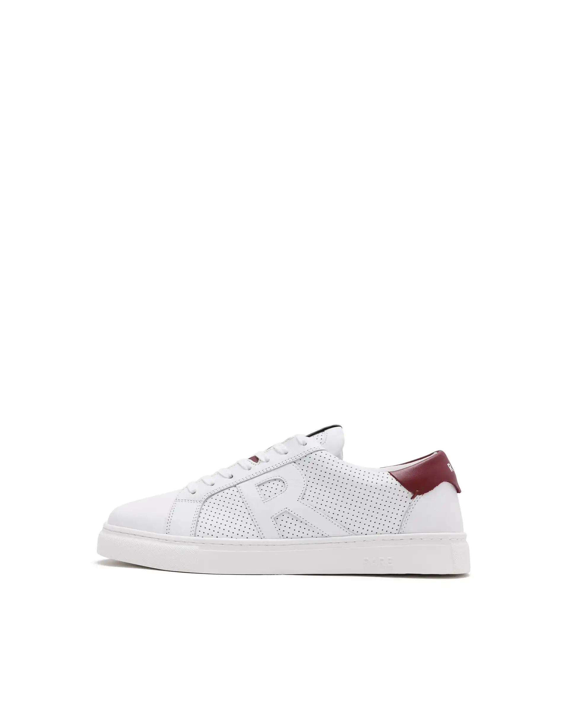 Rare Rabbit Men Umbra White Lace-Up Genuine Leather Low-Top Perforated Shoes - Image 9
