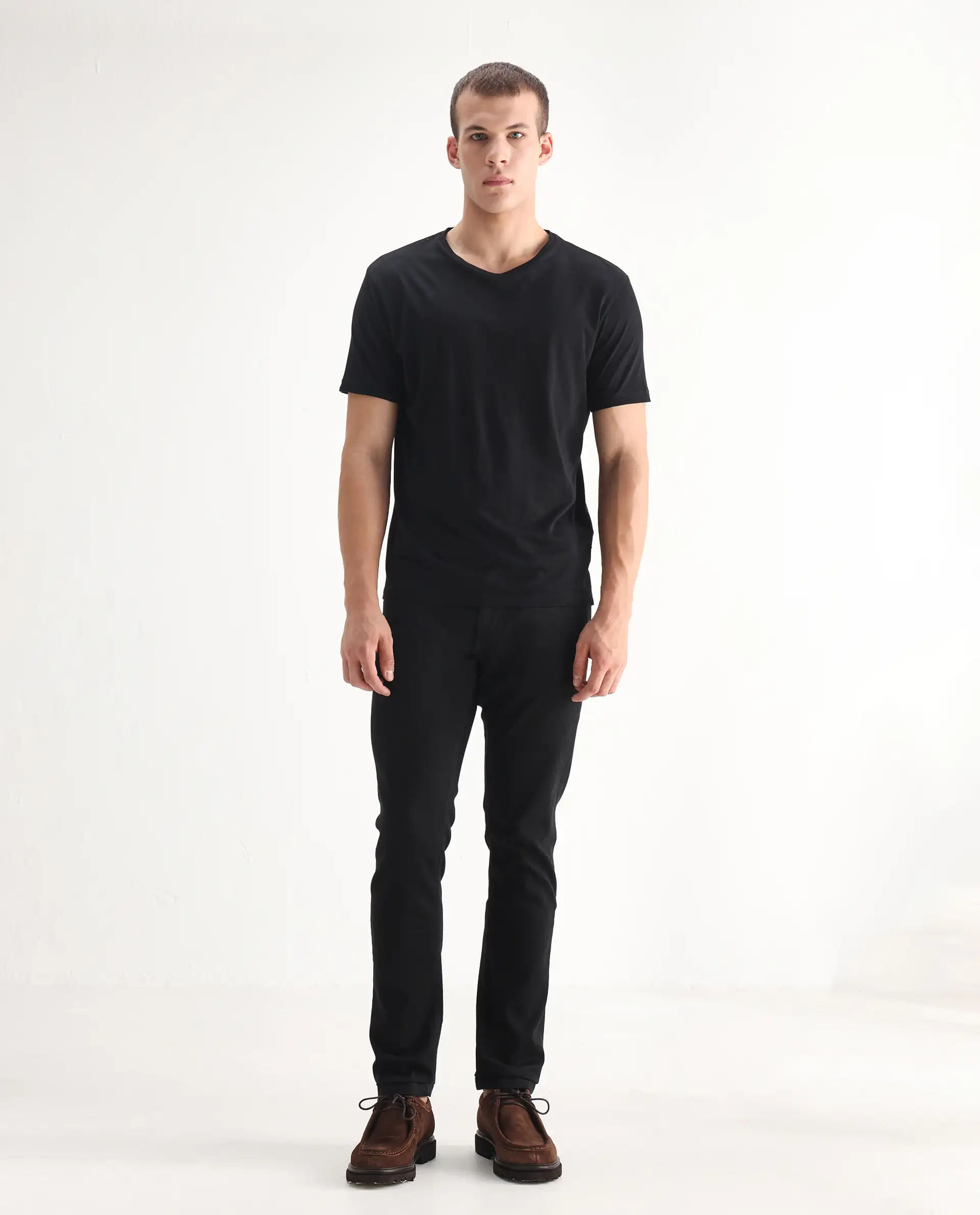 Rare Rabbit Men's Umo Black Cotton Blend Plain Hawk Slim Fit Jeans - Image 4
