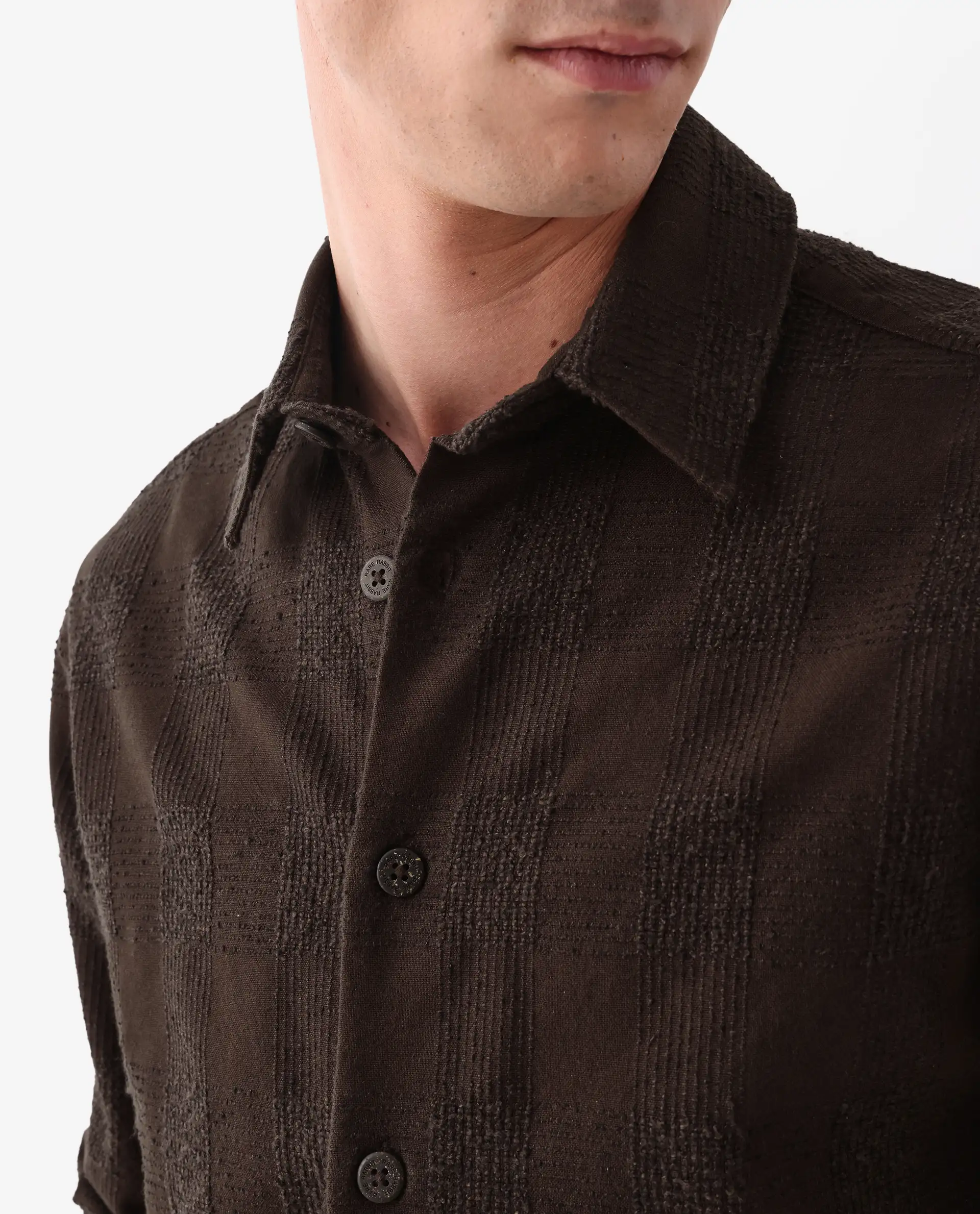 Rare Rabbit Men's Una Brown Cotton Checked Print Regular Fit Full Sleeve Collared Shirt - Image 6