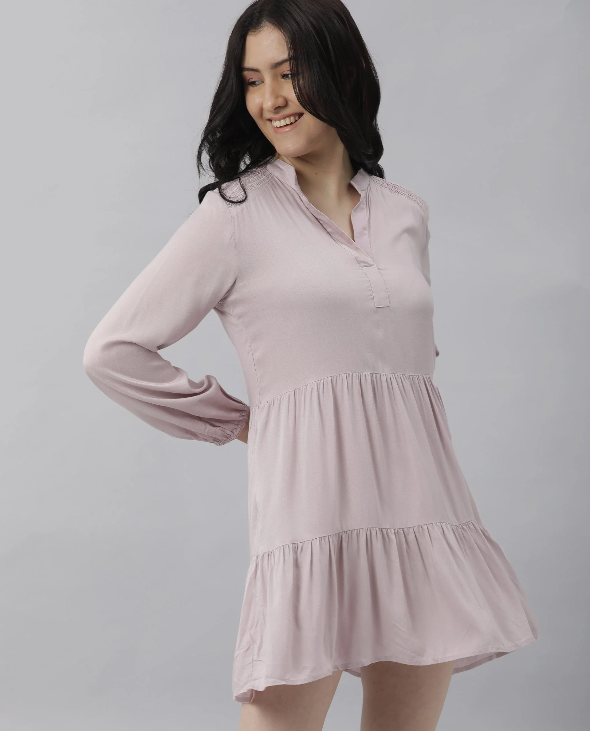 Rareism Women Unagi Purple Dress Full Sleeves Solid - Image 10