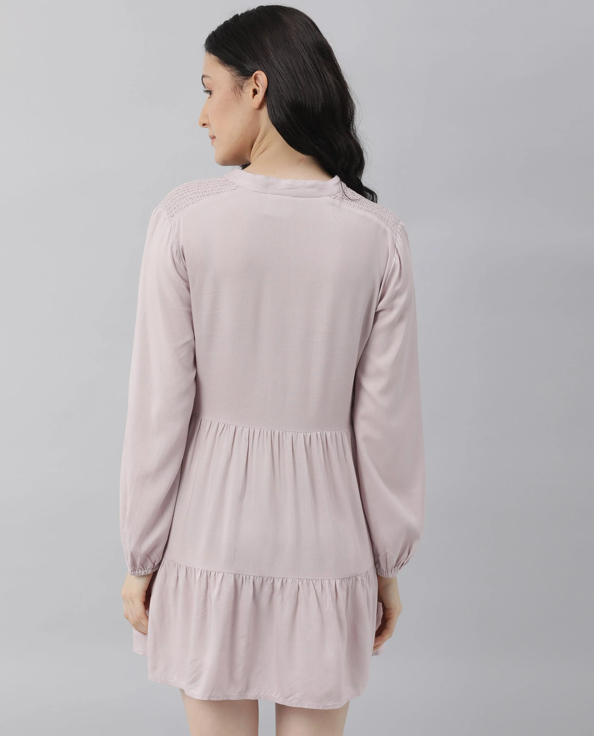 Rareism Women Unagi Purple Dress Full Sleeves Solid - Image 8