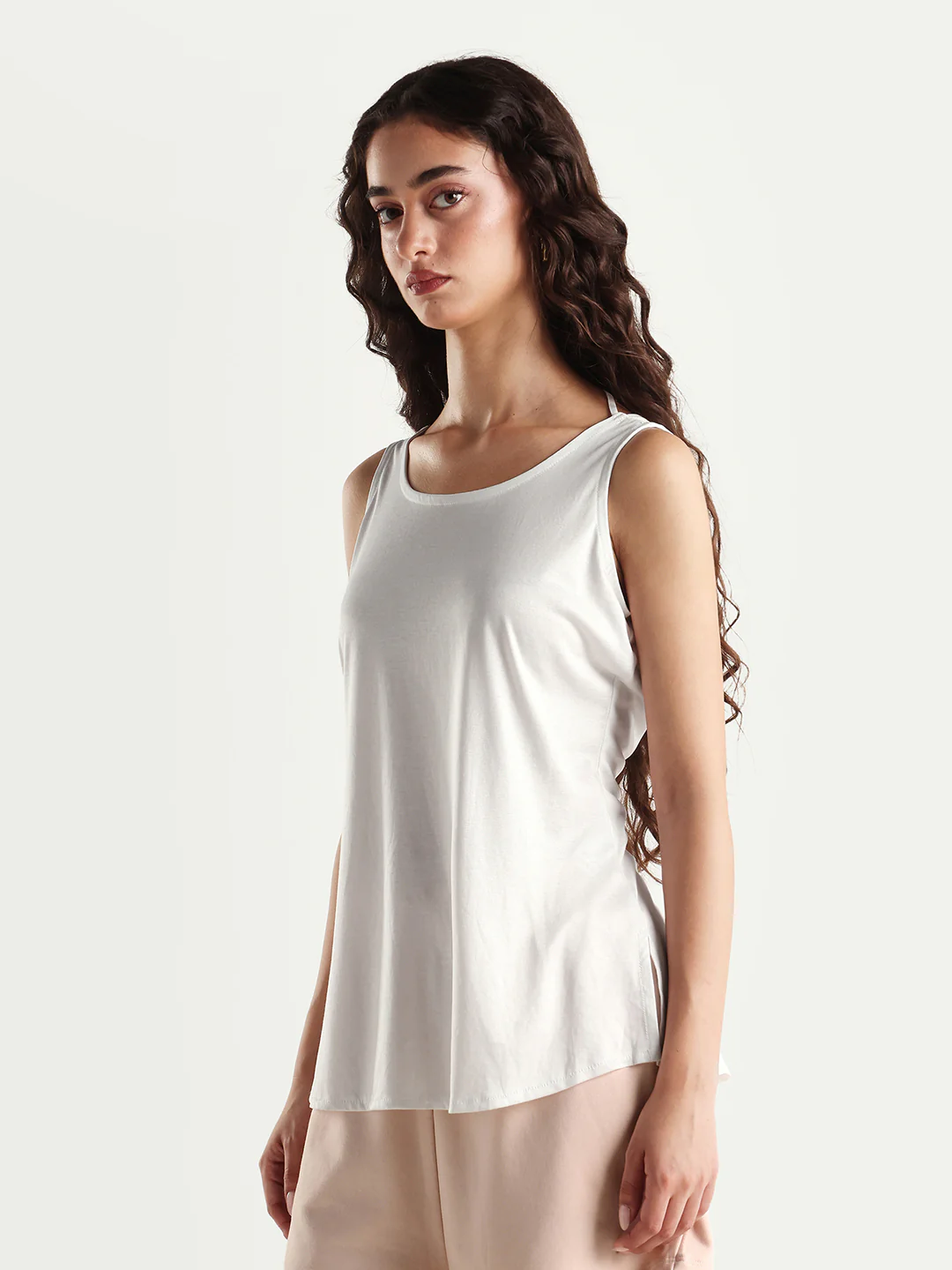 Rareism Women's Slip Crew Neck Plain Sleeveless Knee Length Regular Fit Top - Image 6