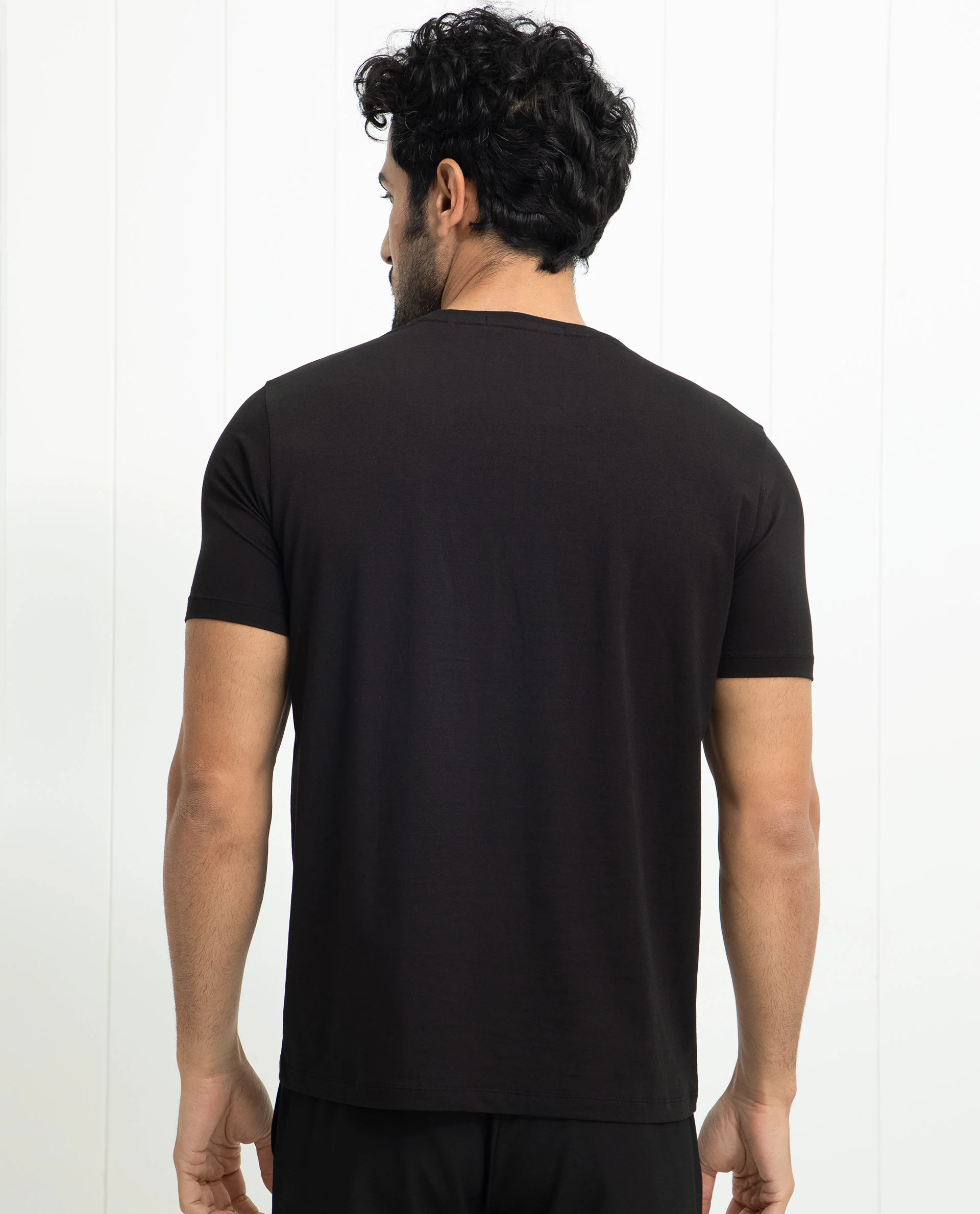 Rare Rabbit Men's Univ Black Cotton Polka Print Slim Fit Half Sleeve Crew Neck T-Shirt - Image 10