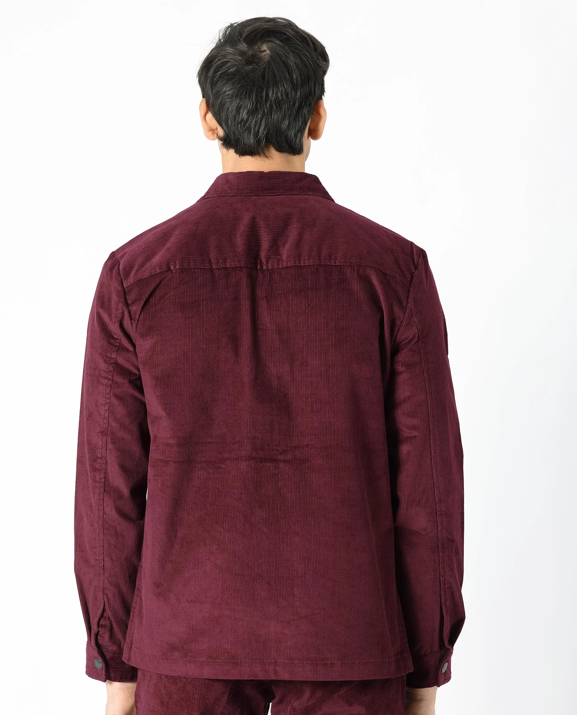 Rare Rabbit Men's Upto Dark Maroon Cotton Plain Regular Fit Full Sleeve Spread Collar Jacket - Image 9