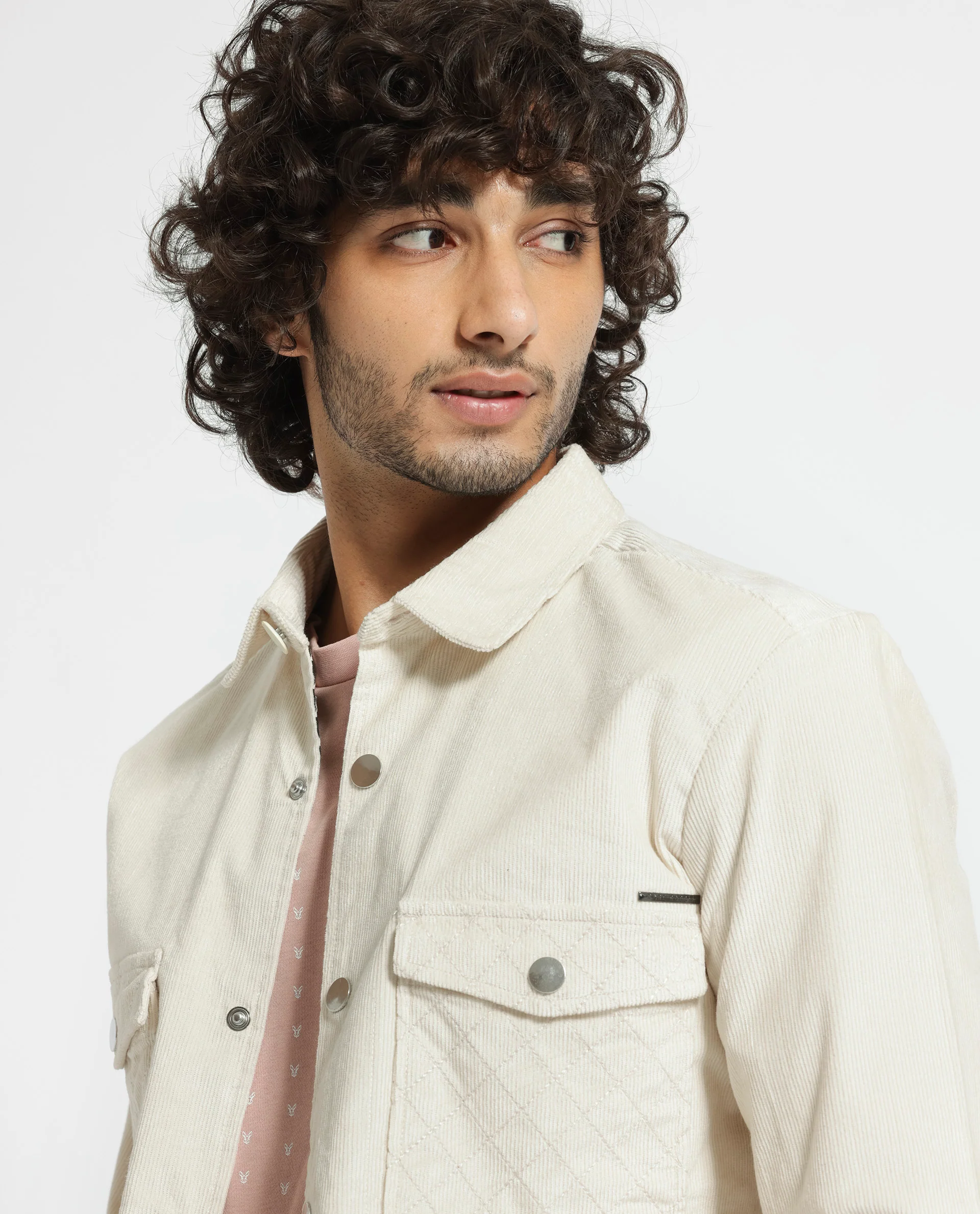 Rare Rabbit Men's Upto Off White Cotton Plain Regular Fit Full Sleeve Spread Collar Jacket - Image 7