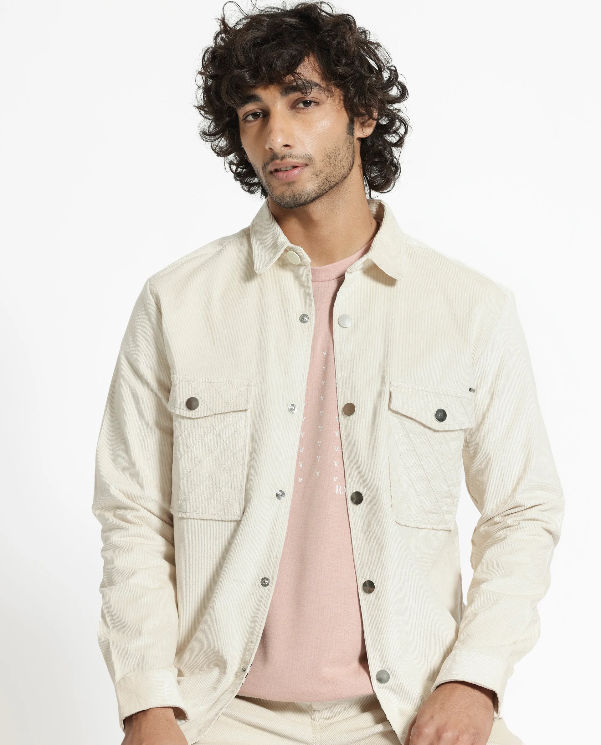 Rare Rabbit Men's Upto Off White Cotton Plain Regular Fit Full Sleeve Spread Collar Jacket - Image 8