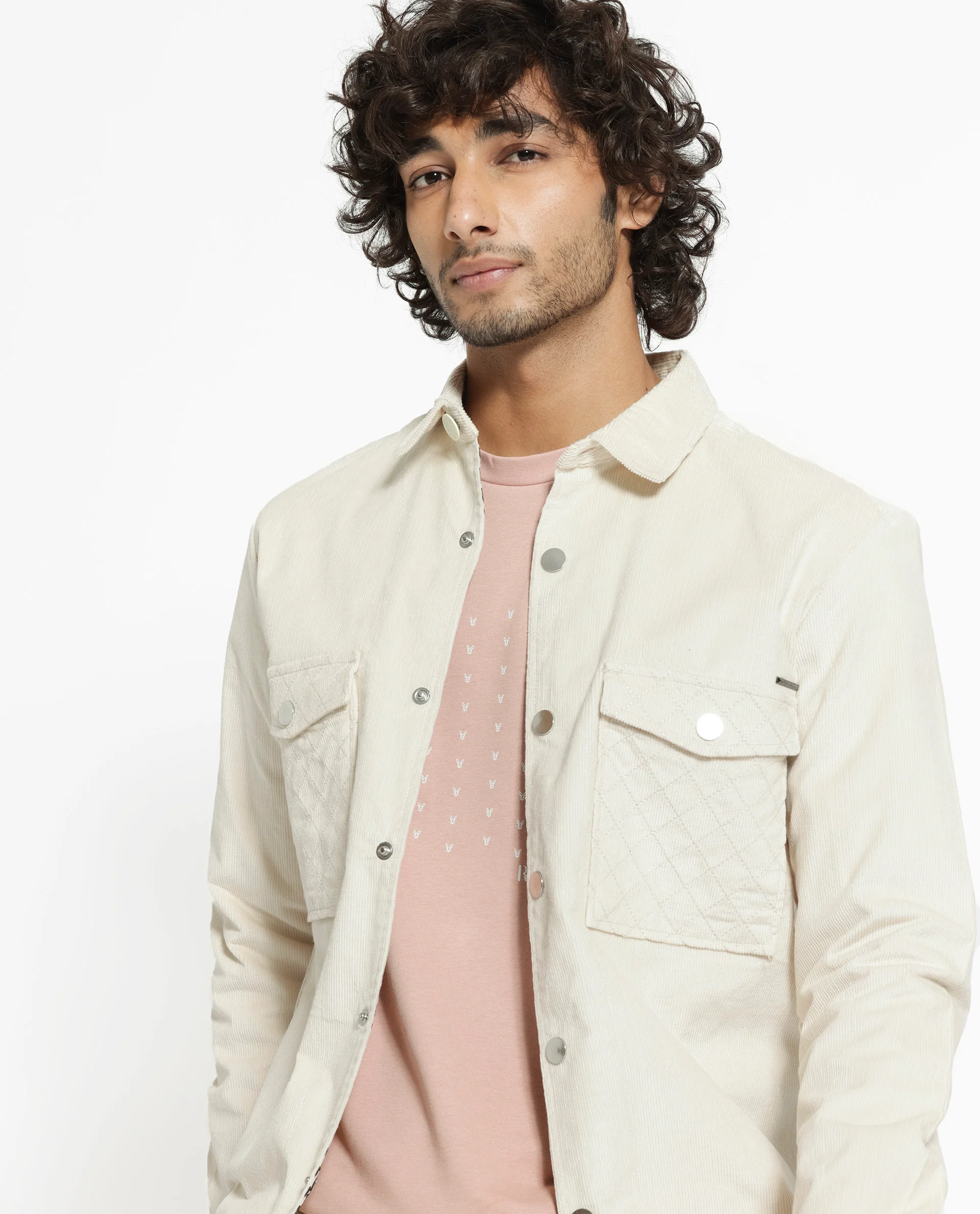 Rare Rabbit Men's Upto Off White Cotton Plain Regular Fit Full Sleeve Spread Collar Jacket - Image 9