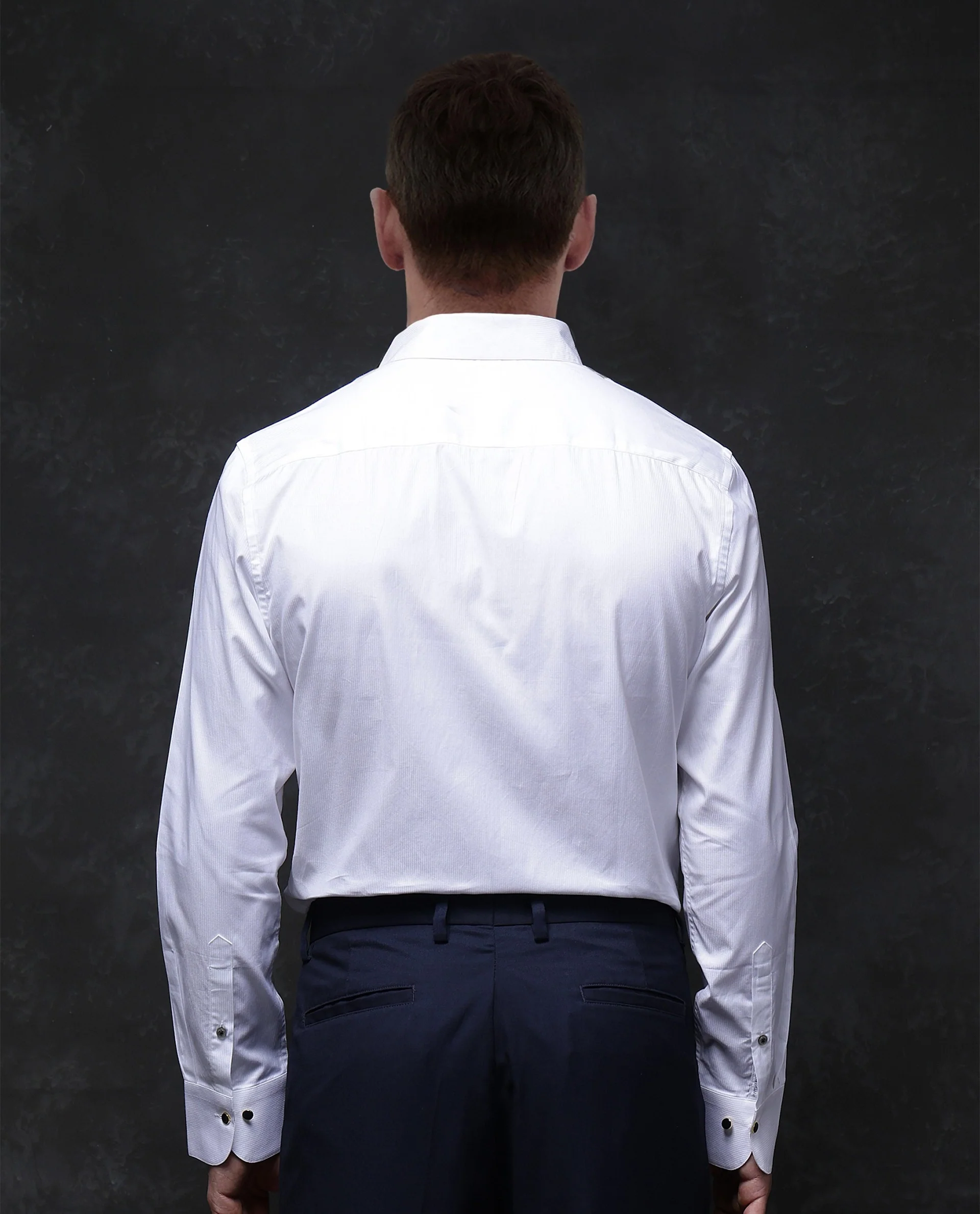 Rare Rabbit Men's Utah White Cotton Plain Regular Fit Full Sleeve Collared Shirt - Image 6