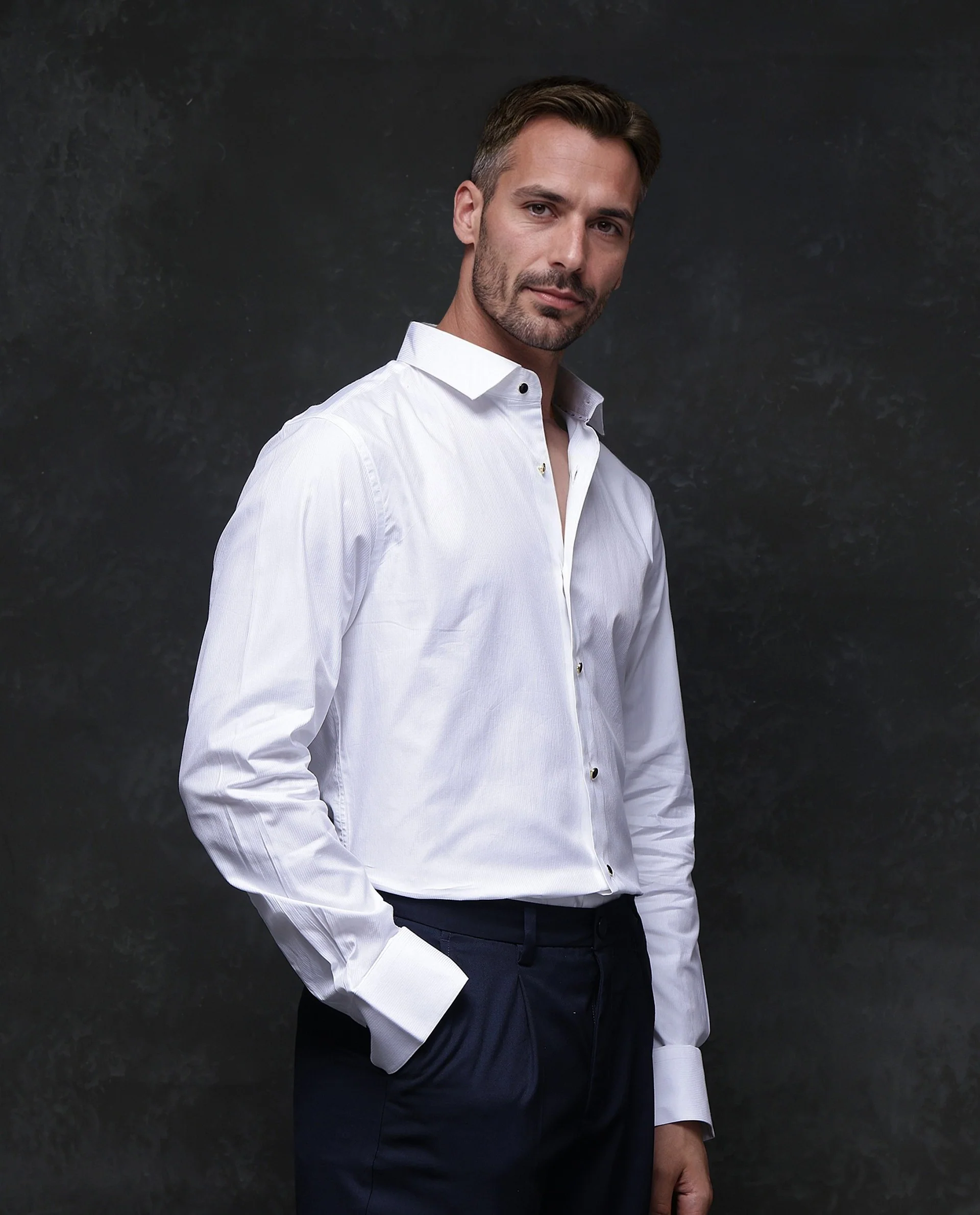 Rare Rabbit Men's Utah White Cotton Plain Regular Fit Full Sleeve Collared Shirt - Image 8