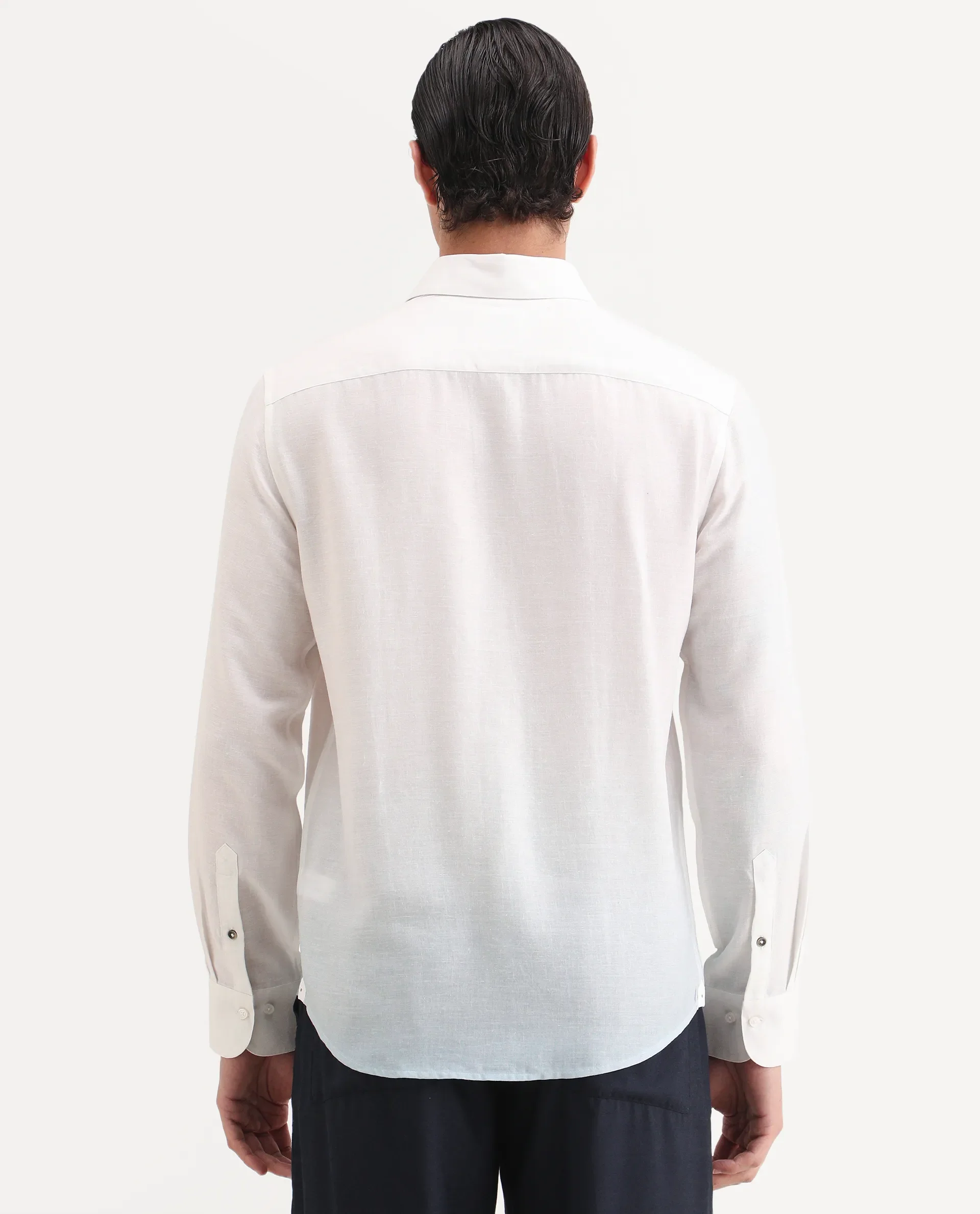 Rare Rabbit Men's Uvex White Linen Blend Fabric Full Sleeve Spread Collar Regular Fit Abstract Print Shirt - Image 7