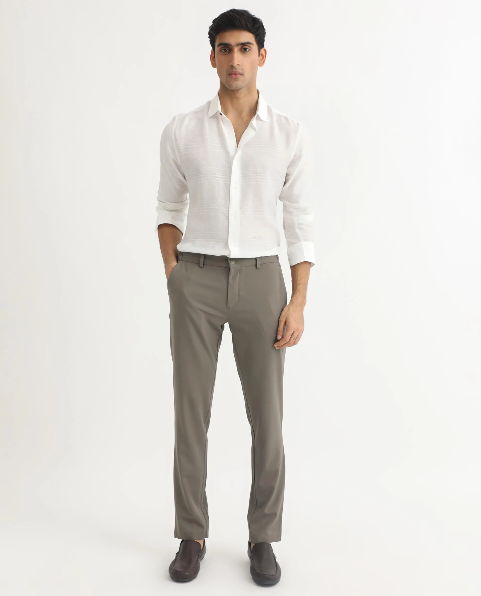 Rare Rabbit Men's Vagen Off White Viscose Checked Print Regular Fit Full Sleeve Collared Shirt - Image 2