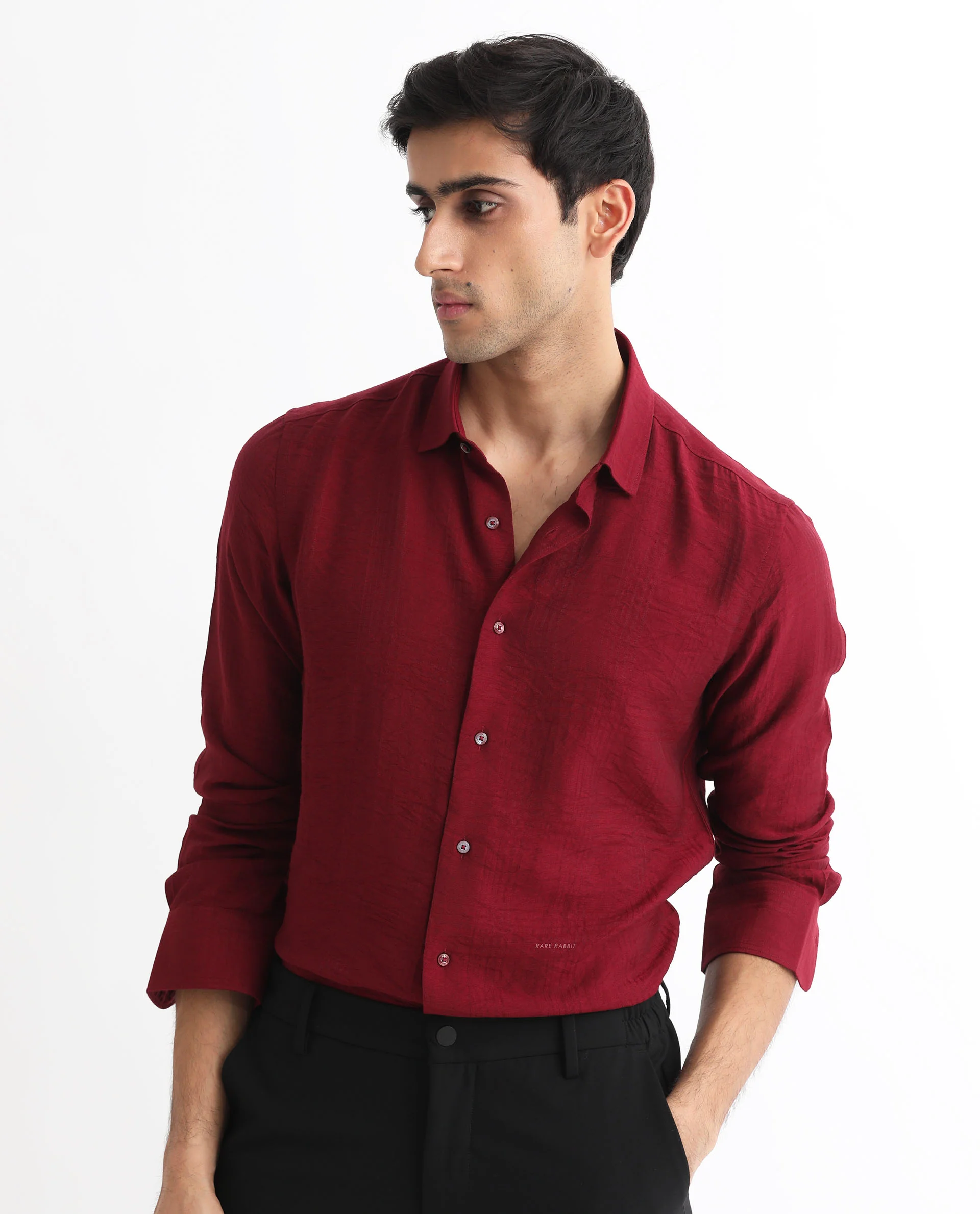 Rare Rabbit Men's Vagen Red Viscose Checked Print Regular Fit Full Sleeve Collared Shirt - Image 10