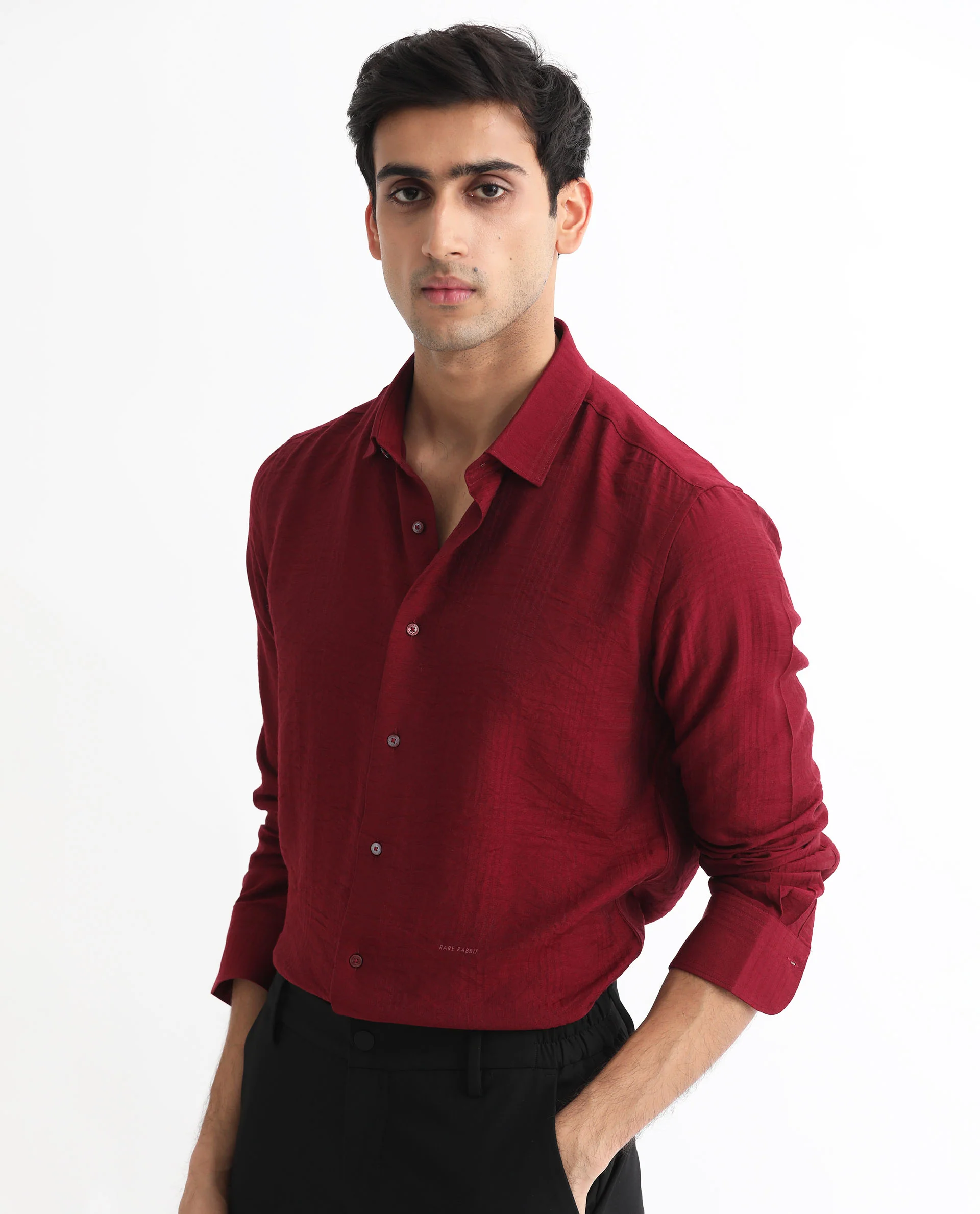 Rare Rabbit Men's Vagen Red Viscose Checked Print Regular Fit Full Sleeve Collared Shirt - Image 12